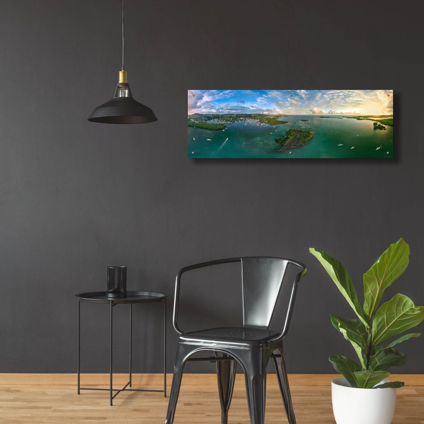 Epic Art 'St Thomas USVI Sunset Panorama' by Epic Portfolio, Acrylic Glass Wall Art,48x16