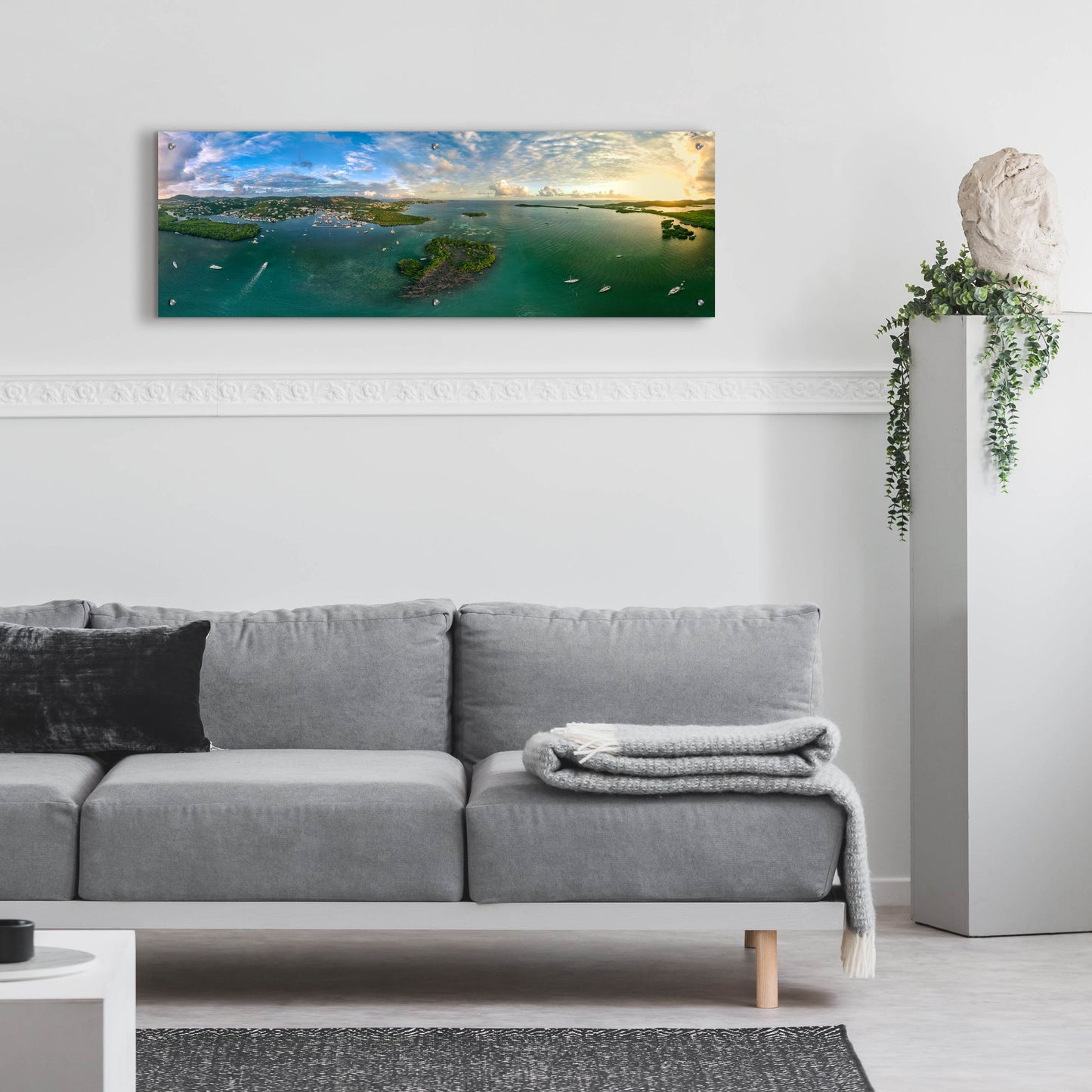 Epic Art 'St Thomas USVI Sunset Panorama' by Epic Portfolio, Acrylic Glass Wall Art,48x16