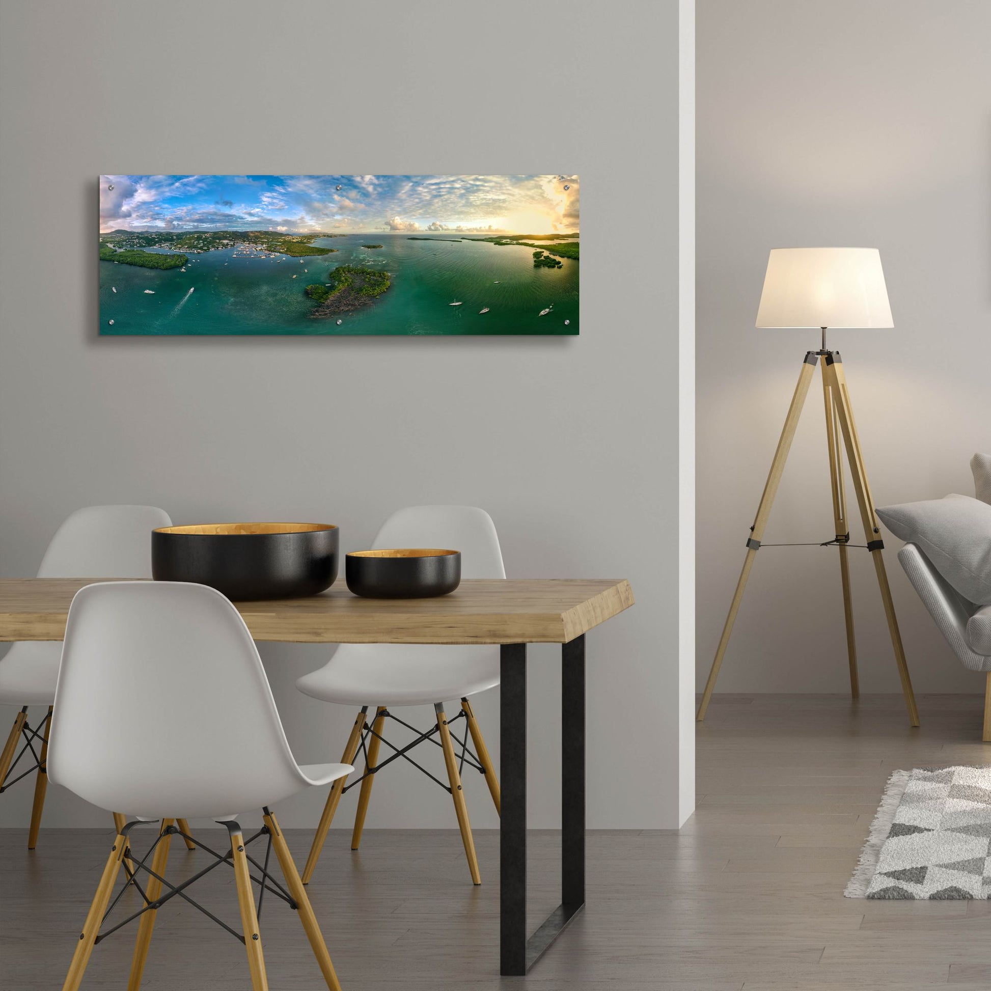 Epic Art 'St Thomas USVI Sunset Panorama' by Epic Portfolio, Acrylic Glass Wall Art,48x16