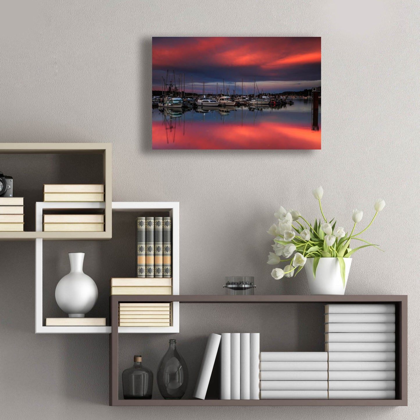 Epic Art ' Ganges Harbor Sunset' by Shawn/Corinne Severn, Acrylic Glass Wall Art,24x16