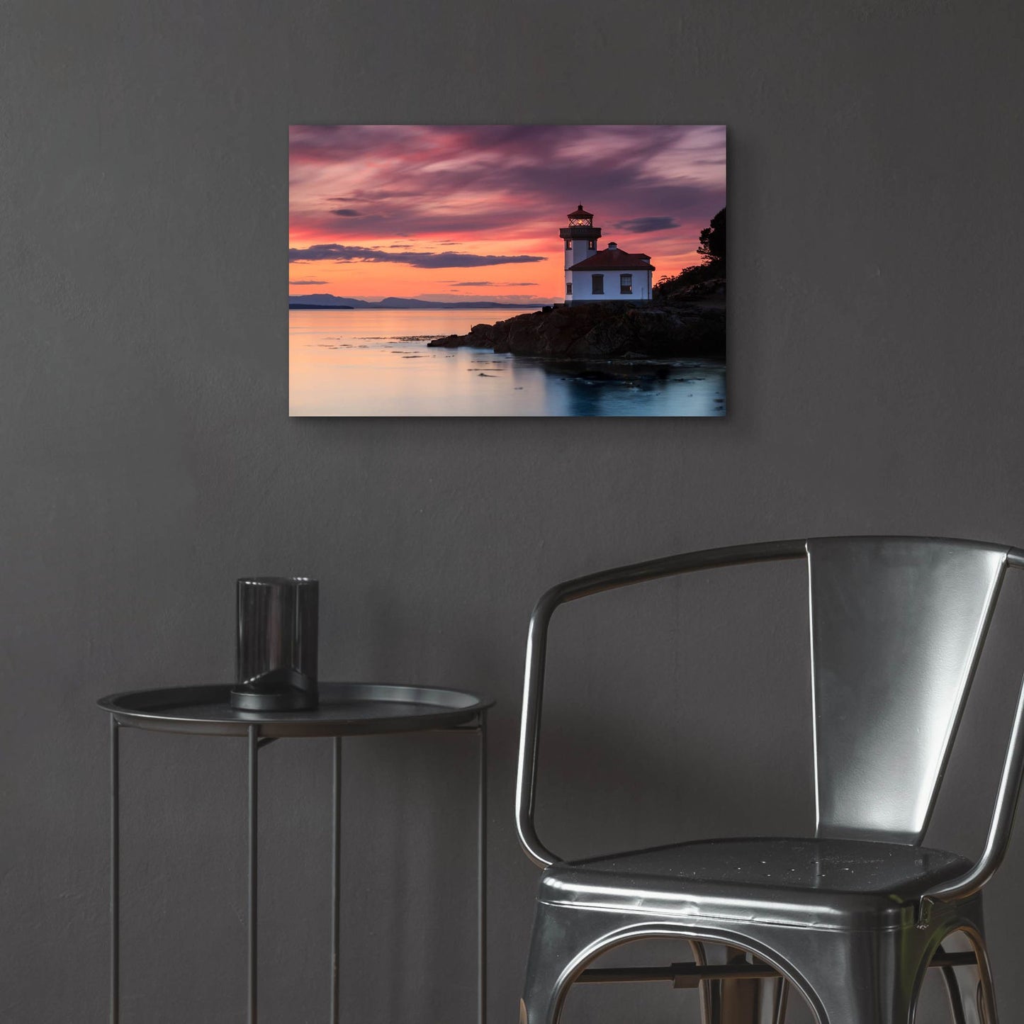 Epic Art ' Orange Sunset at Lime Kiln Lighthouse' by Shawn/Corinne Severn, Acrylic Glass Wall Art,24x16