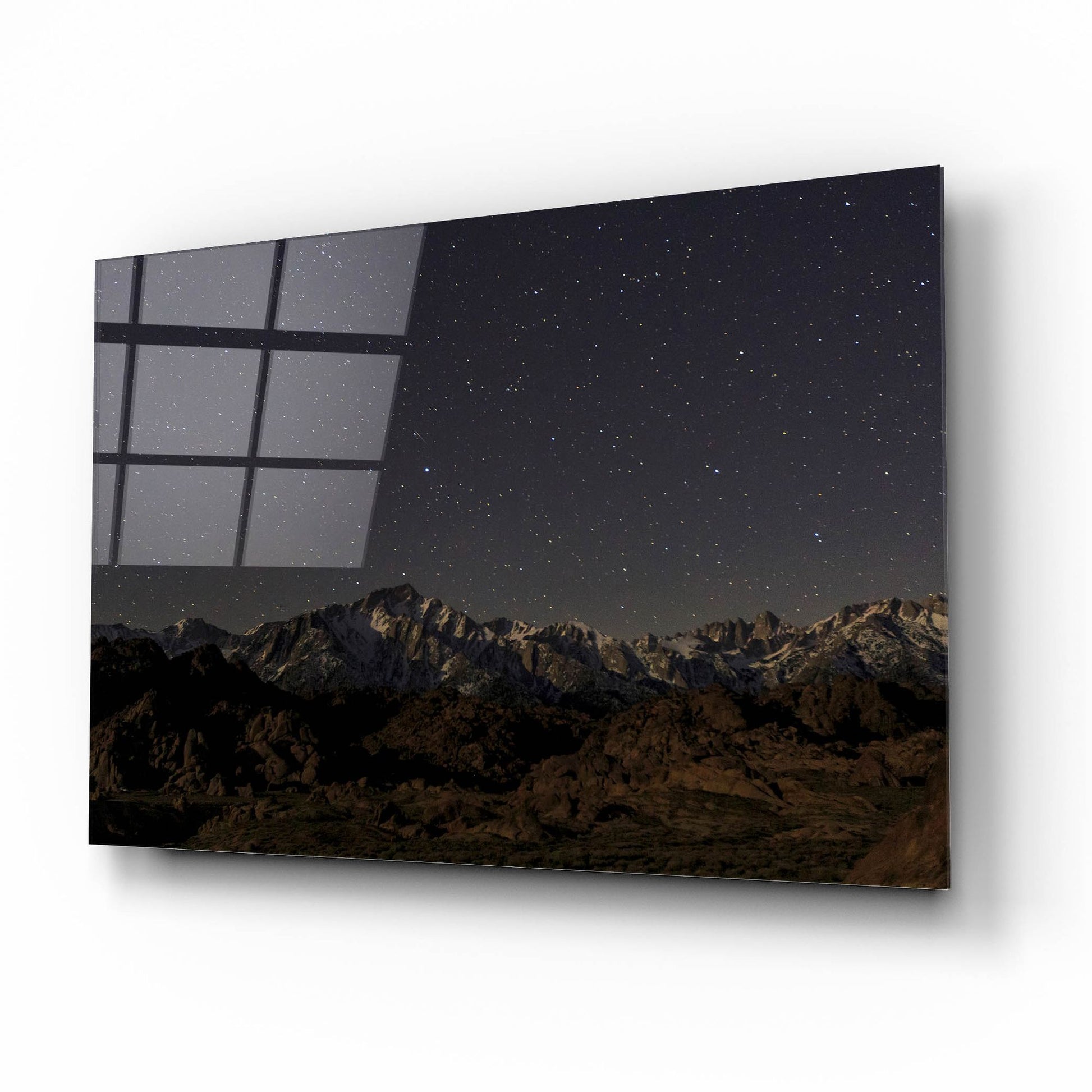 Epic Art ' Mount Whitney Moon & Stars' by Shawn/Corinne Severn, Acrylic Glass Wall Art,16x12