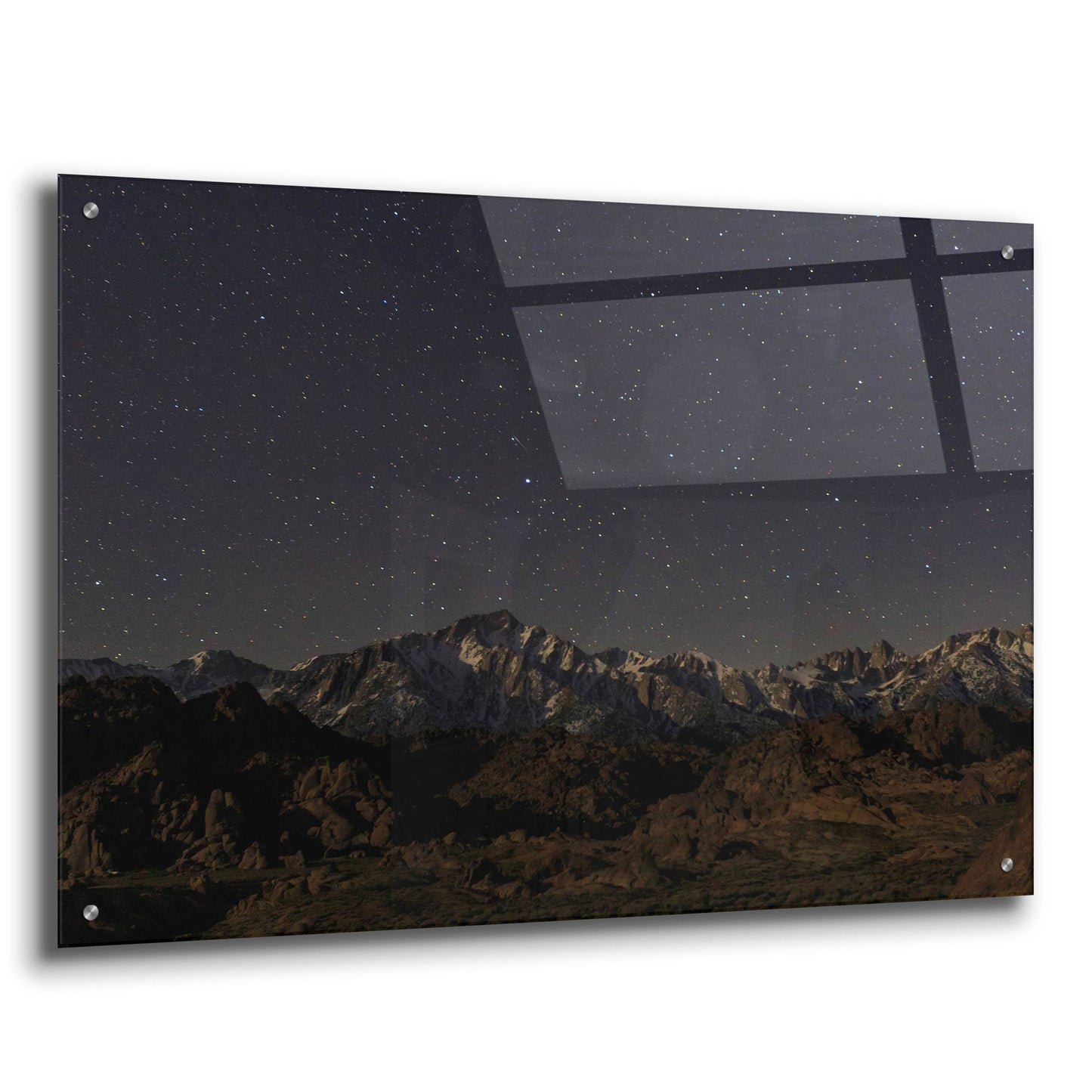 Epic Art ' Mount Whitney Moon & Stars' by Shawn/Corinne Severn, Acrylic Glass Wall Art,36x24