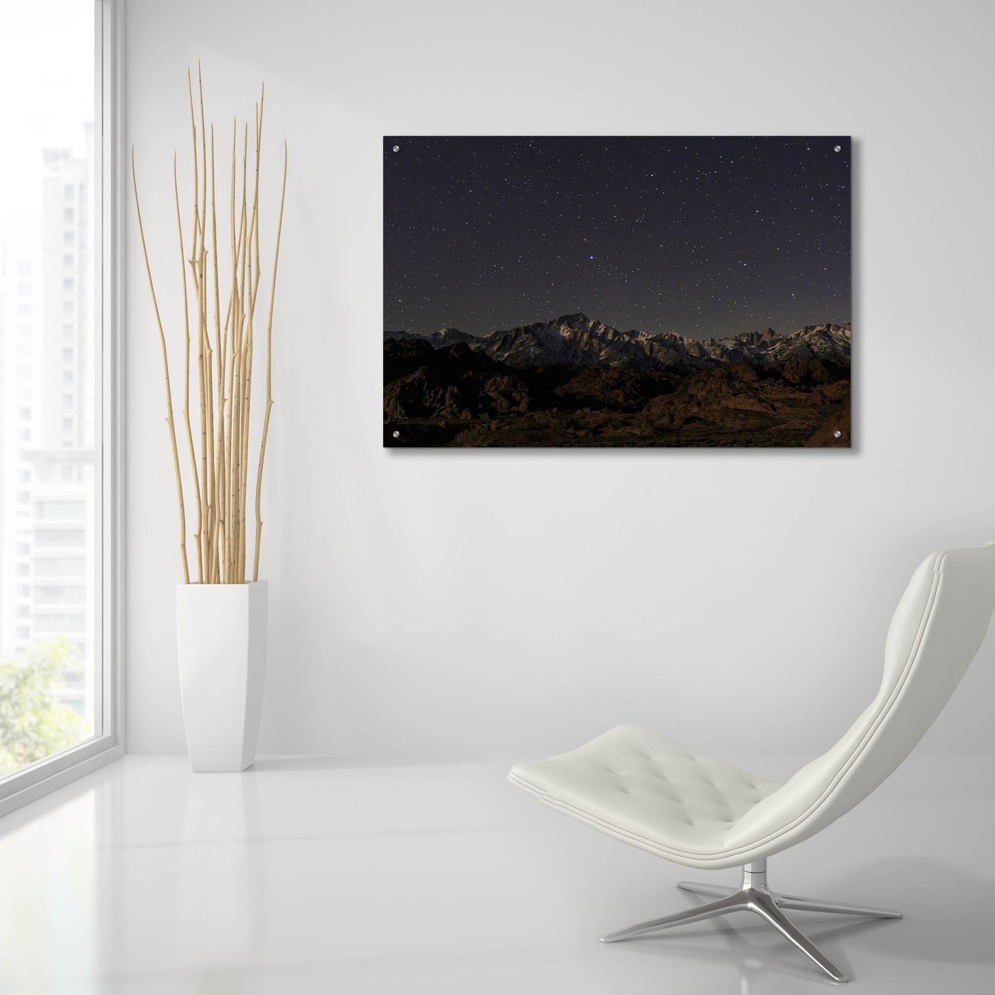 Epic Art ' Mount Whitney Moon & Stars' by Shawn/Corinne Severn, Acrylic Glass Wall Art,36x24