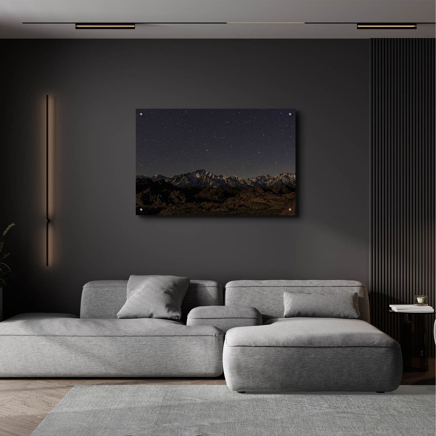 Epic Art ' Mount Whitney Moon & Stars' by Shawn/Corinne Severn, Acrylic Glass Wall Art,36x24