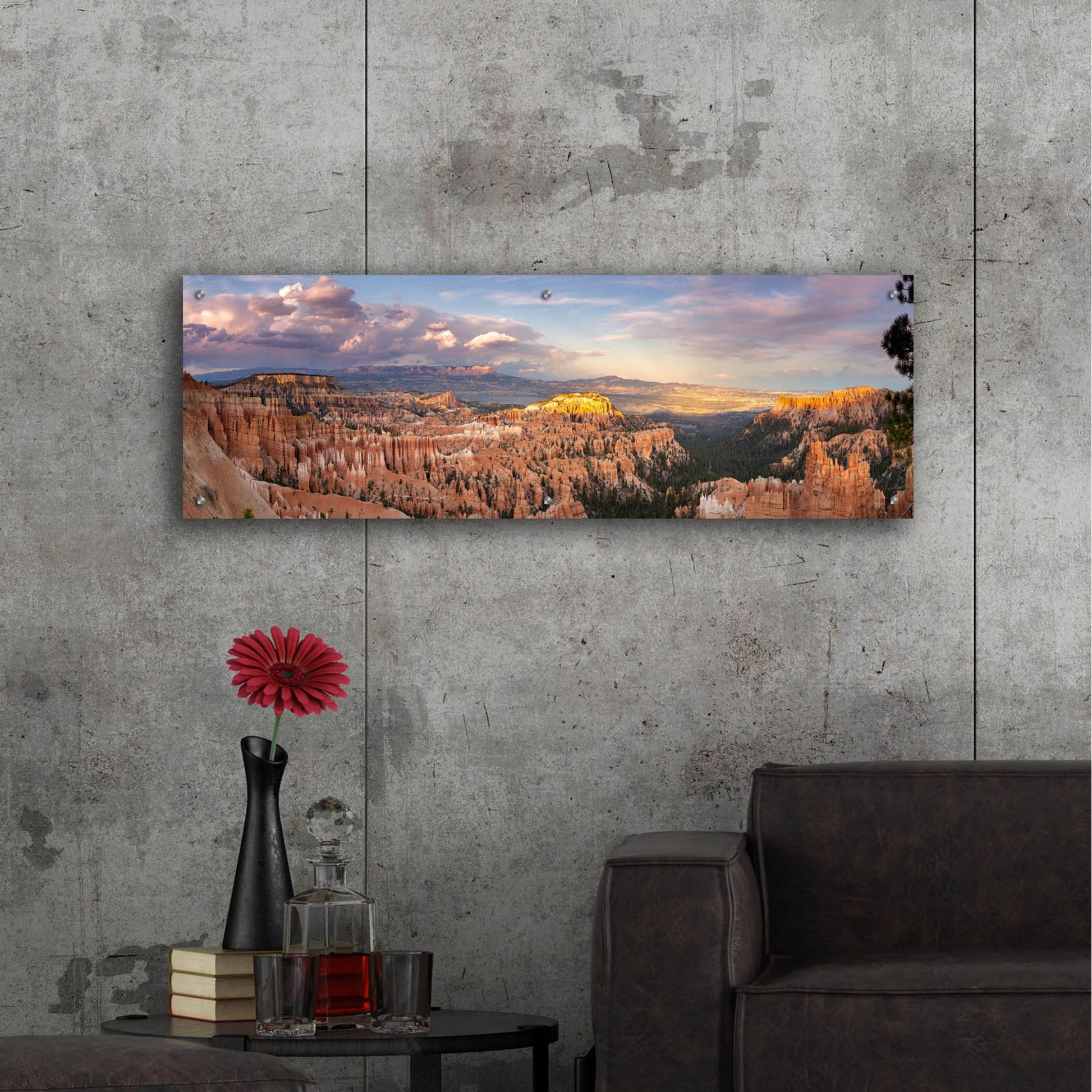 Epic Art ' Sunset Storm Clouds' by Shawn/Corinne Severn, Acrylic Glass Wall Art,48x16