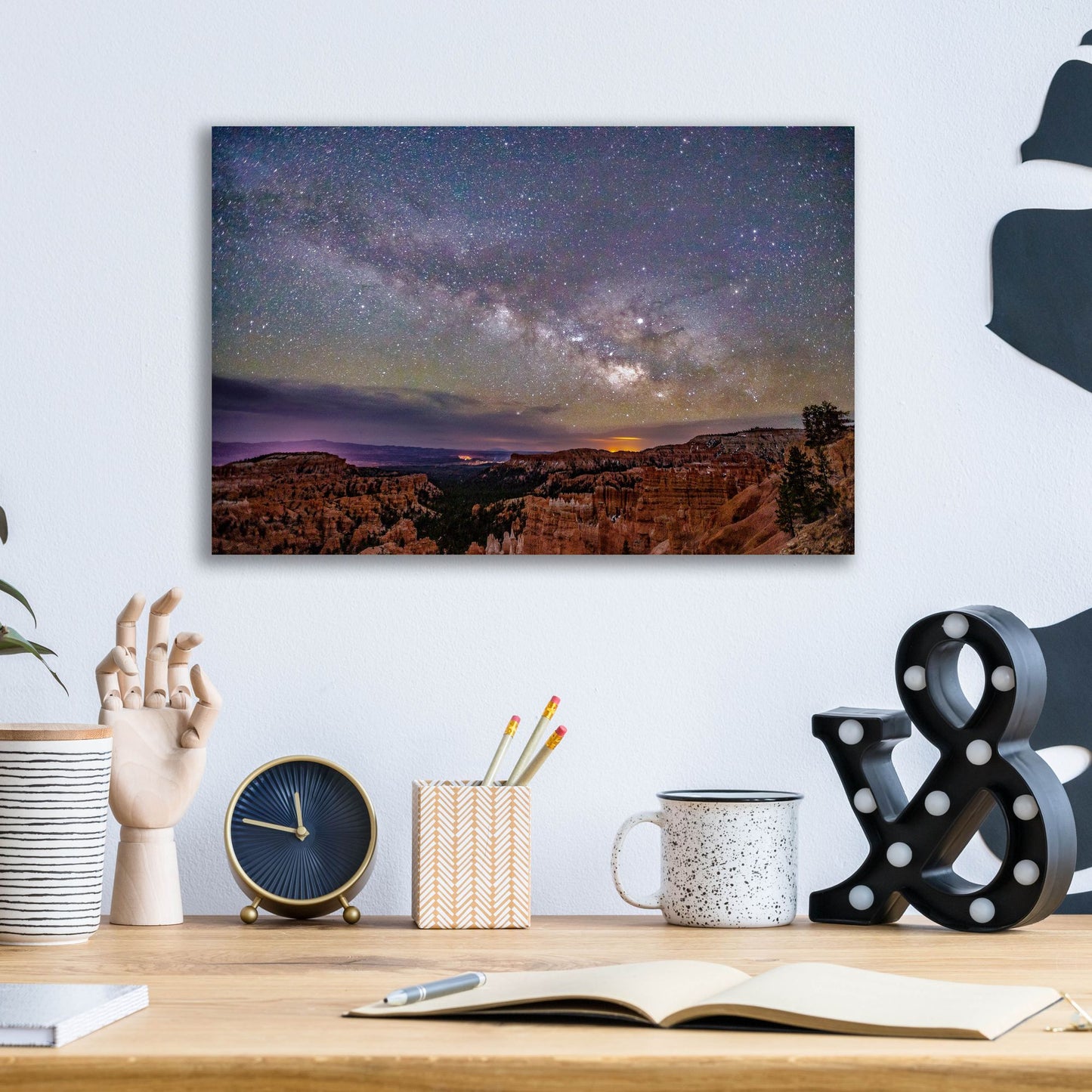 Epic Art ' Milky Way over Bryce Canyon' by Shawn/Corinne Severn, Acrylic Glass Wall Art,16x12