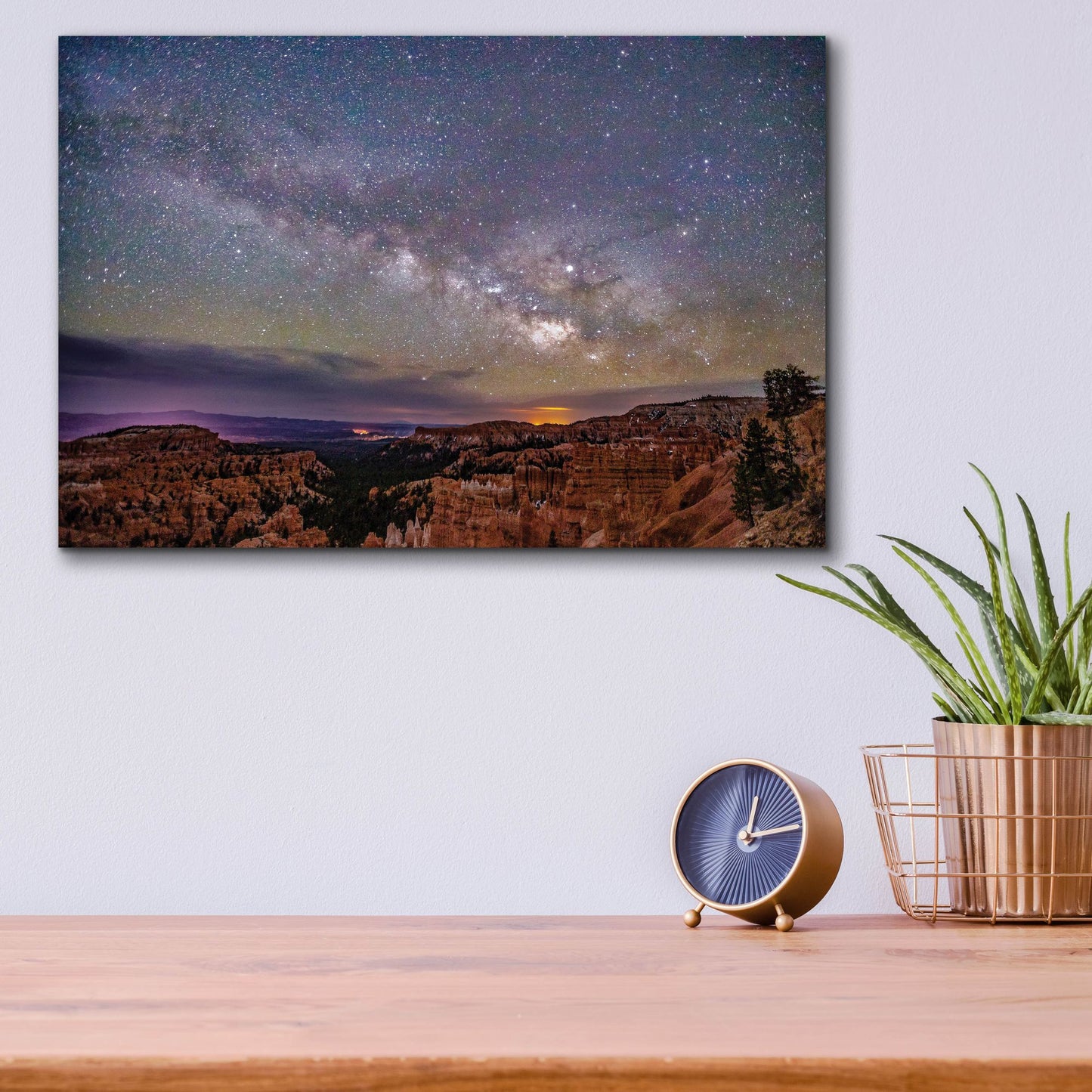 Epic Art ' Milky Way over Bryce Canyon' by Shawn/Corinne Severn, Acrylic Glass Wall Art,16x12