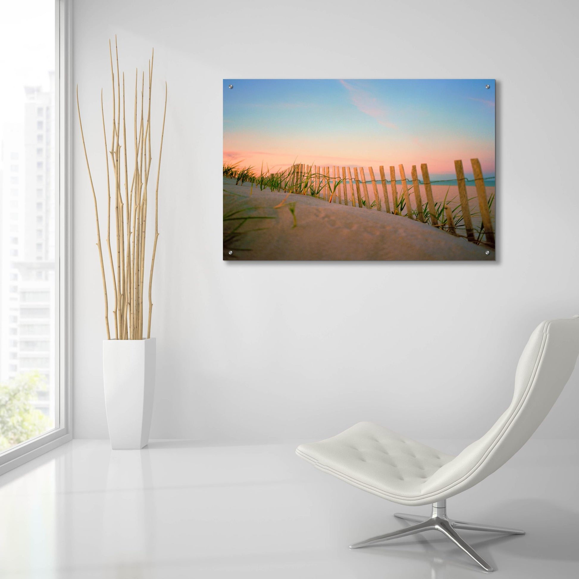 Epic Art ' Sunset By The Atlantic' by Sol Rapson, Acrylic Glass Wall Art,36x24