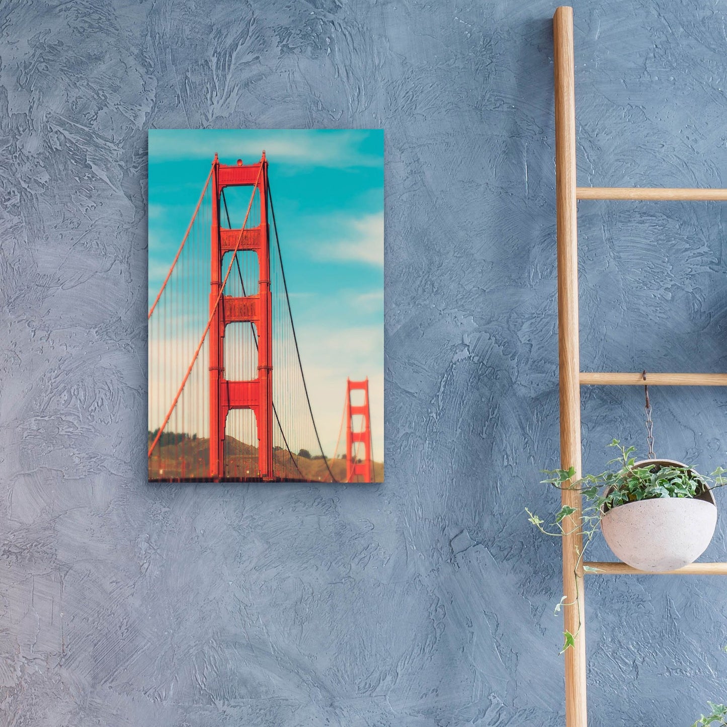 Epic Art ' Golden Gate in The Morning' by Sonja Quintero, Acrylic Glass Wall Art,16x24