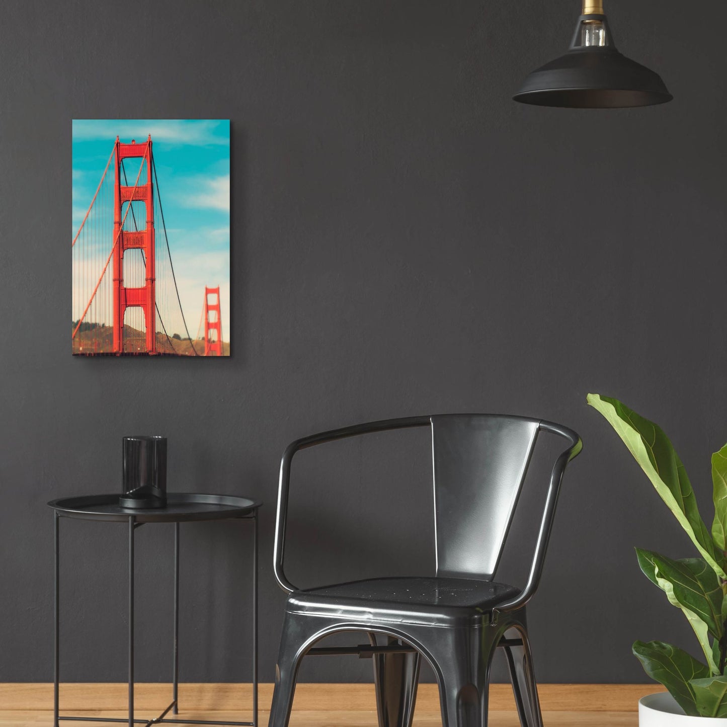 Epic Art ' Golden Gate in The Morning' by Sonja Quintero, Acrylic Glass Wall Art,16x24