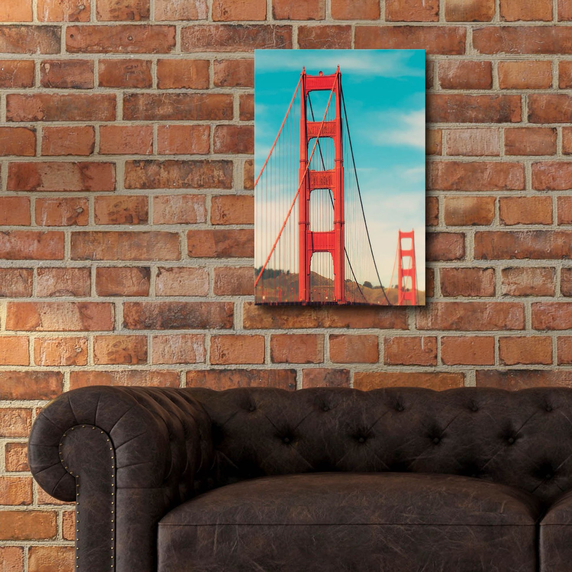 Epic Art ' Golden Gate in The Morning' by Sonja Quintero, Acrylic Glass Wall Art,16x24