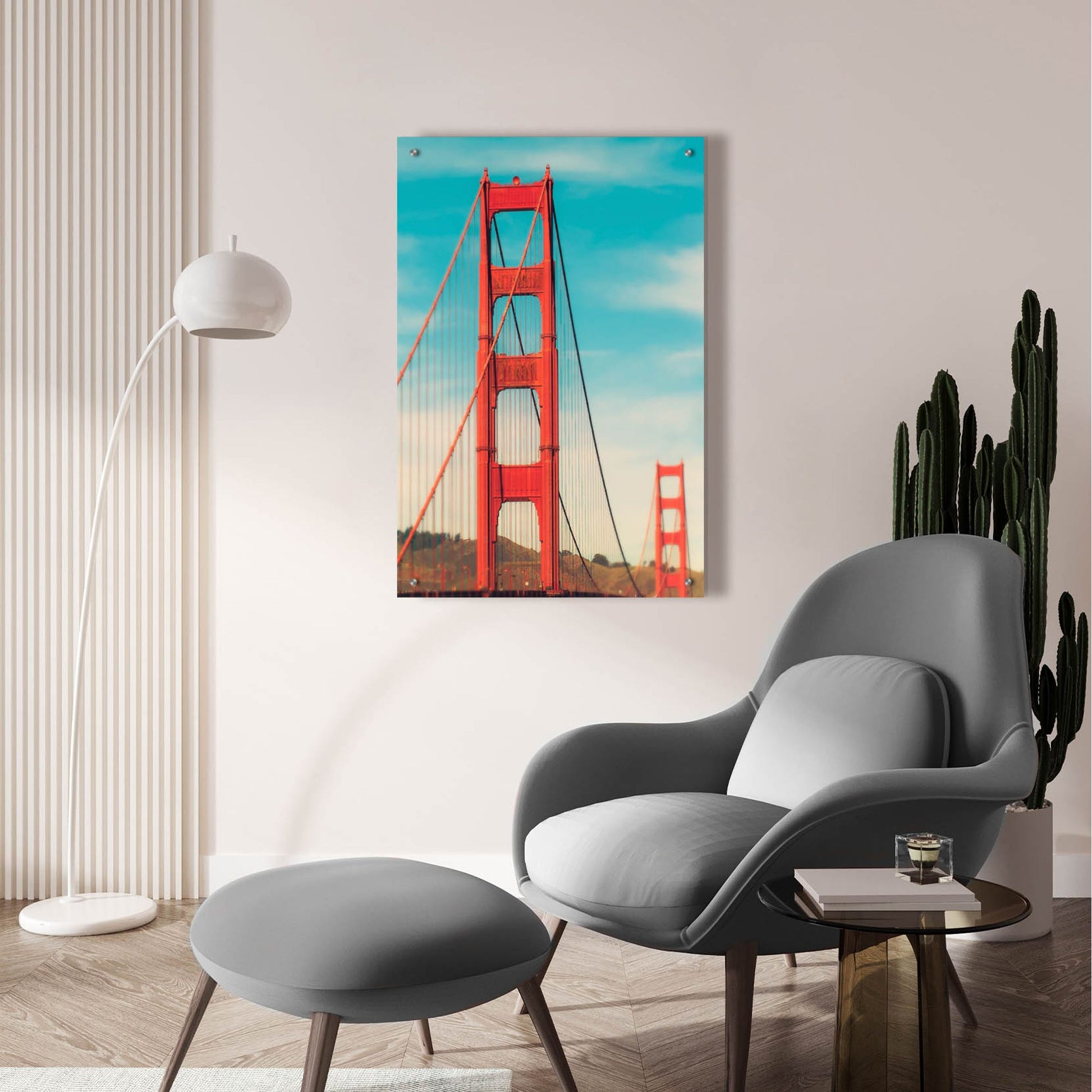 Epic Art ' Golden Gate in The Morning' by Sonja Quintero, Acrylic Glass Wall Art,24x36