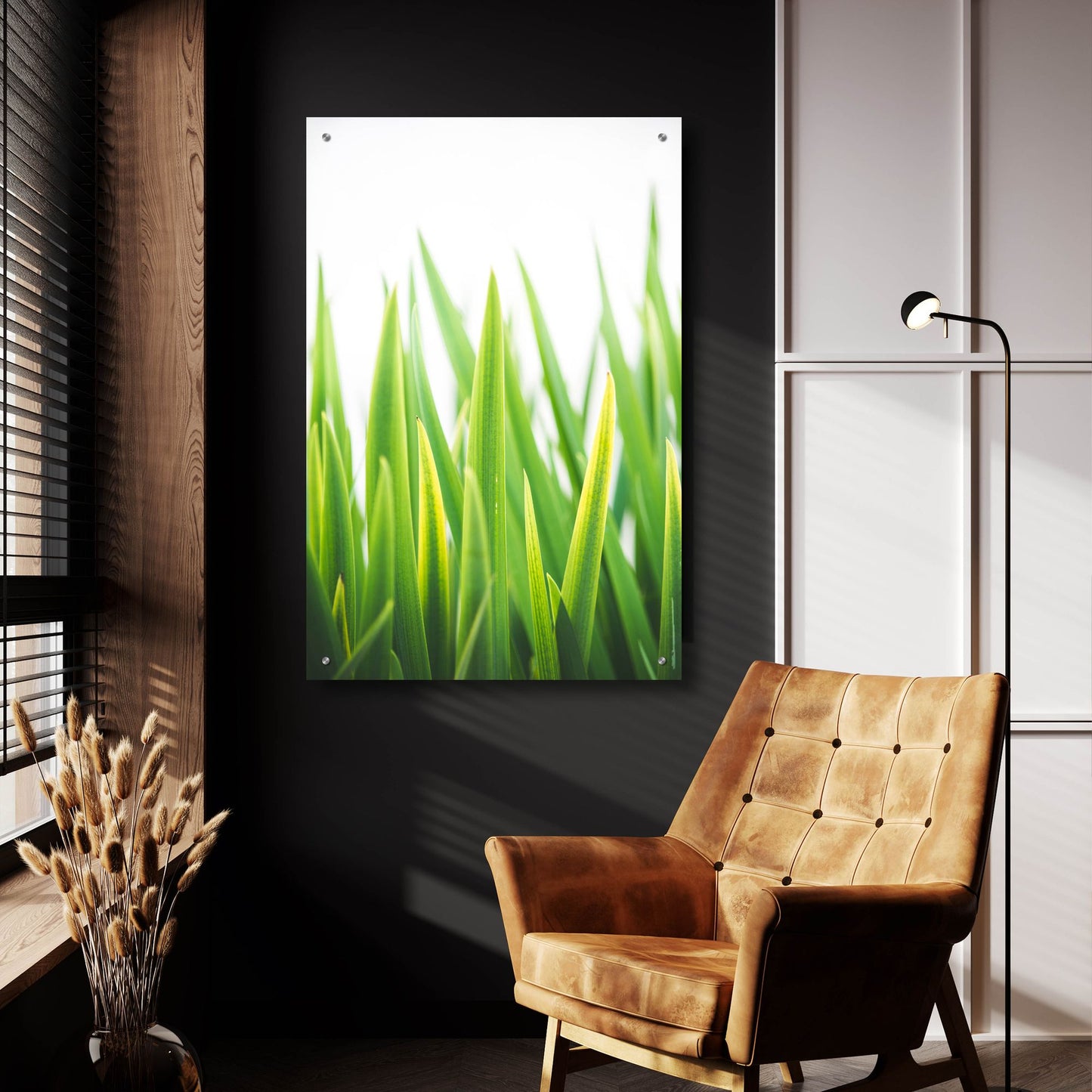 Epic Art ' Blades of Green 2' by Sonja Quintero, Acrylic Glass Wall Art,24x36