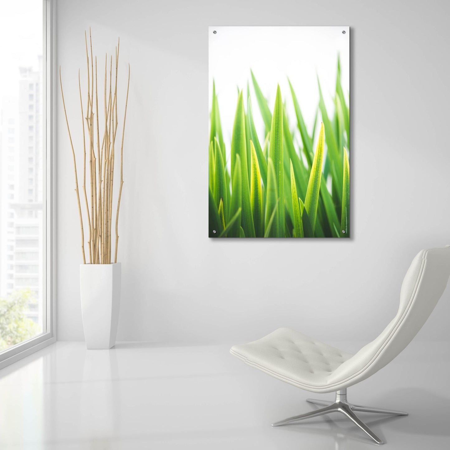 Epic Art ' Blades of Green 2' by Sonja Quintero, Acrylic Glass Wall Art,24x36