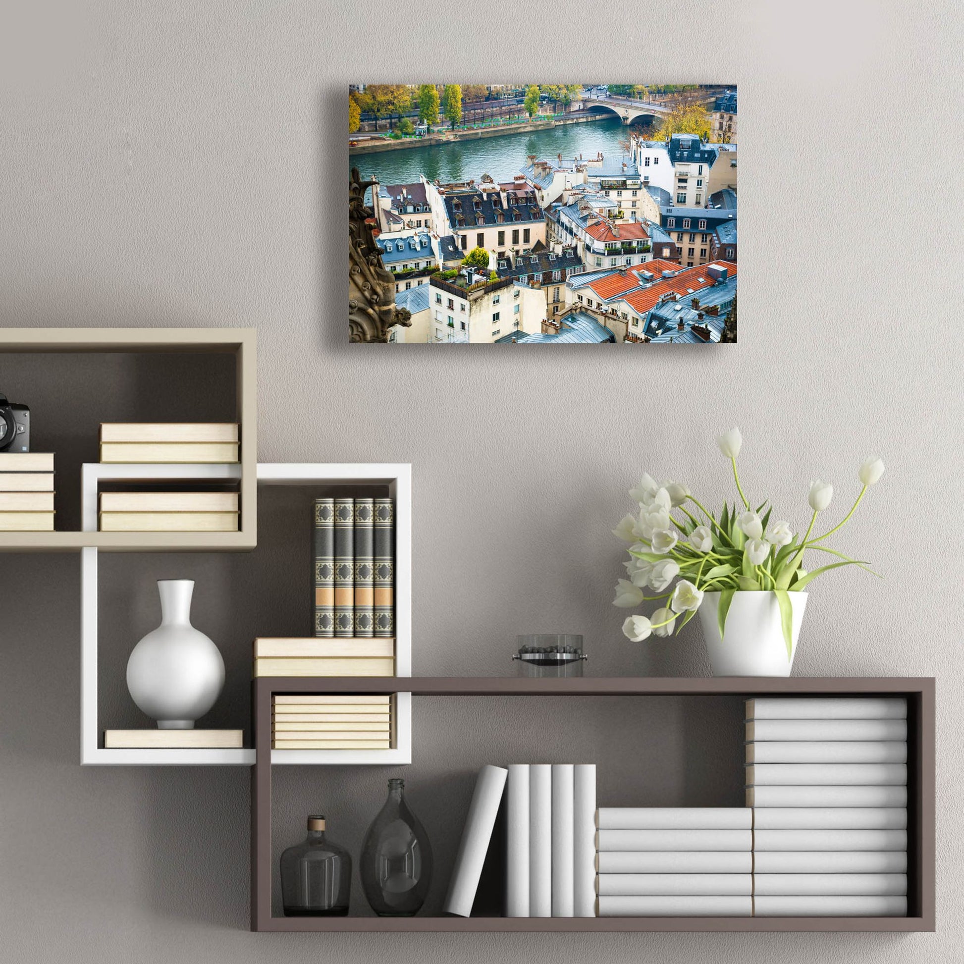 Epic Art ' Paris Rooftops' by Sonja Quintero, Acrylic Glass Wall Art,24x16