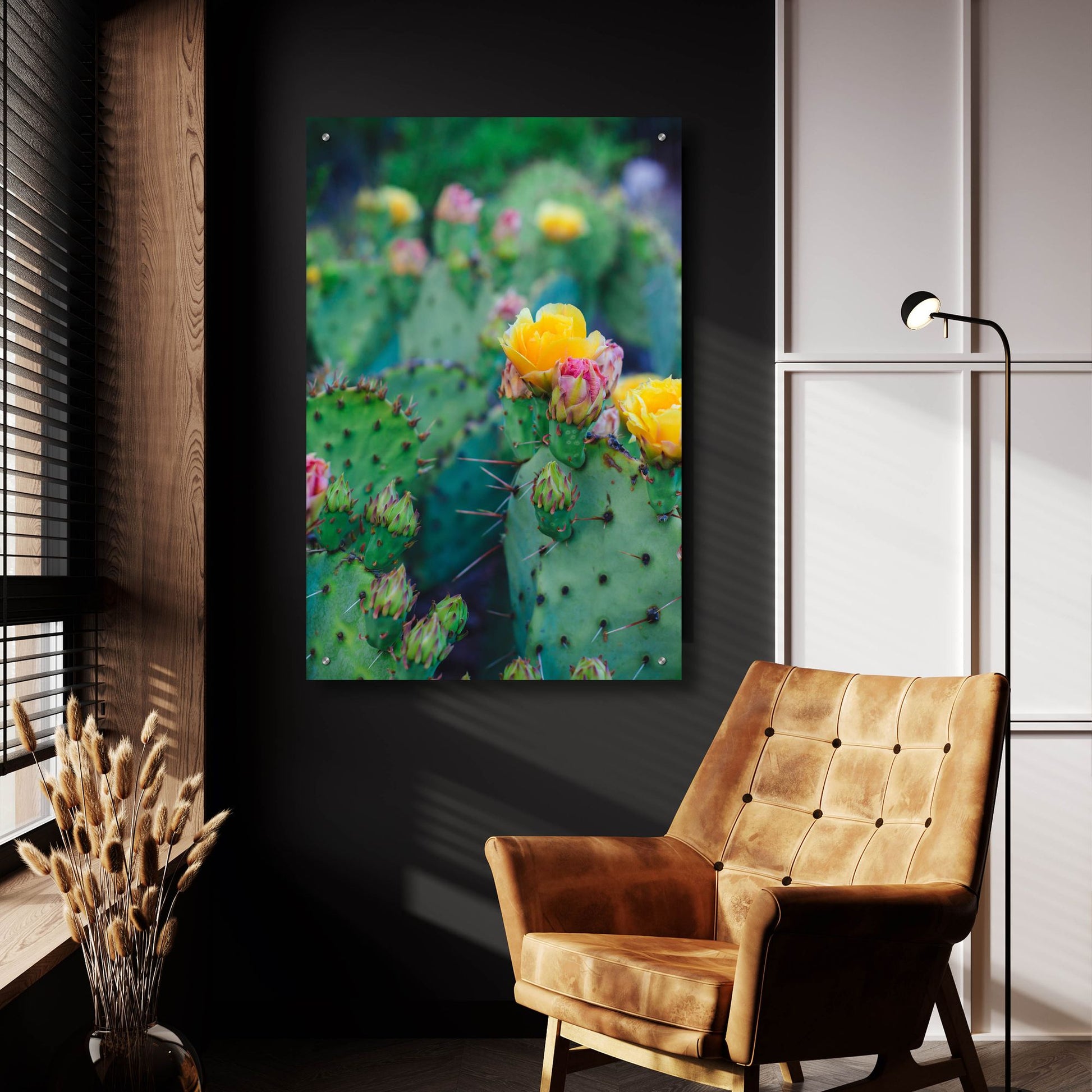 Epic Art ' Spring Cacti 1' by Sonja Quintero, Acrylic Glass Wall Art,24x36