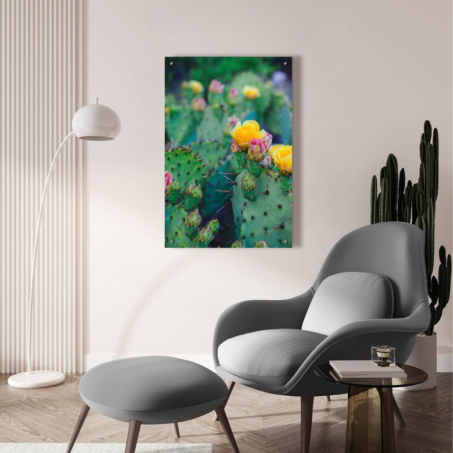 Epic Art ' Spring Cacti 1' by Sonja Quintero, Acrylic Glass Wall Art,24x36