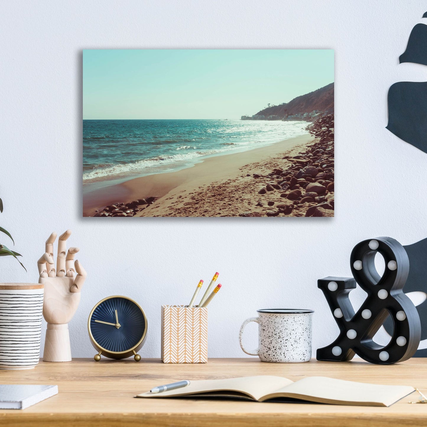 Epic Art ' Santa Monica Beach Vibes 1' by Sonja Quintero, Acrylic Glass Wall Art,16x12