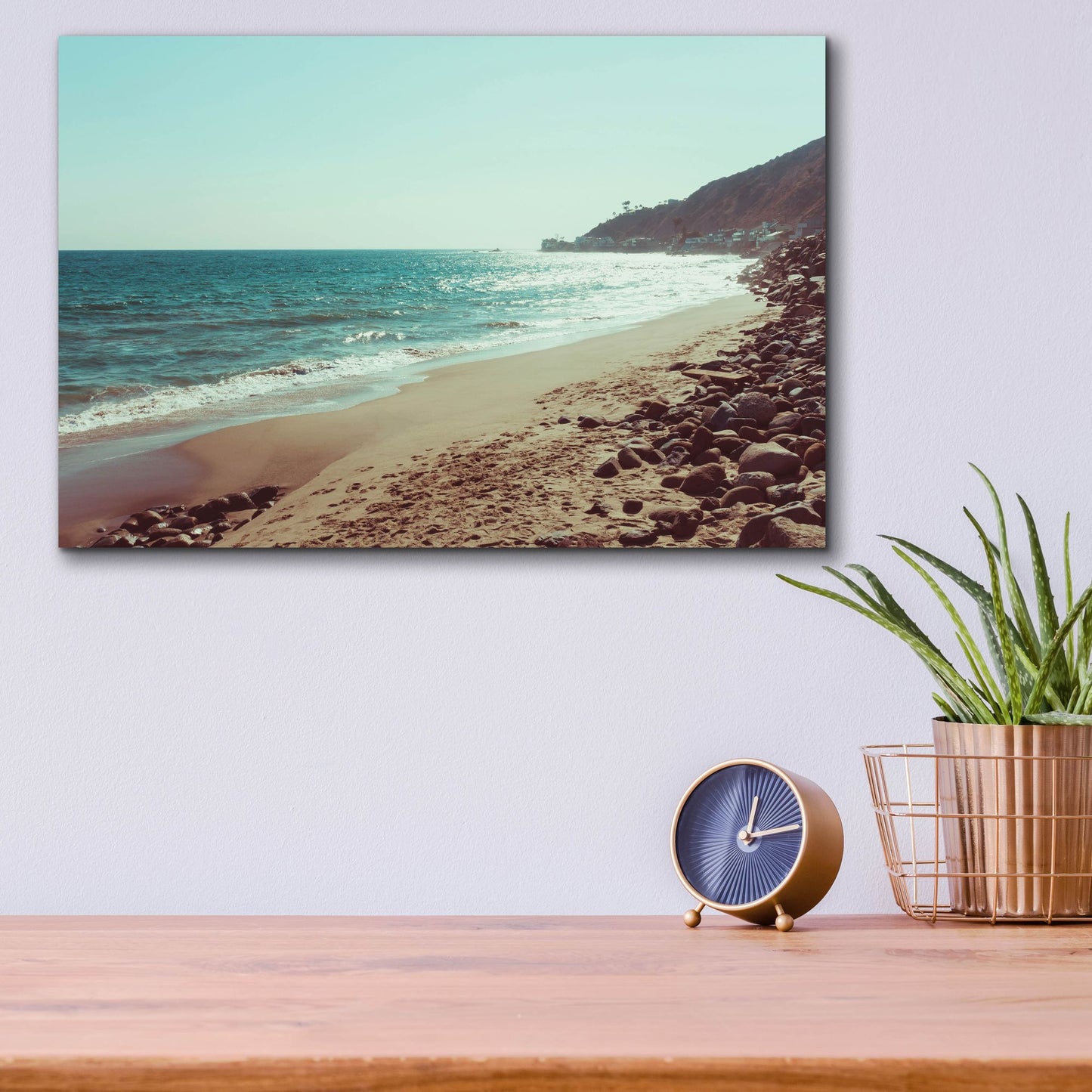 Epic Art ' Santa Monica Beach Vibes 1' by Sonja Quintero, Acrylic Glass Wall Art,16x12