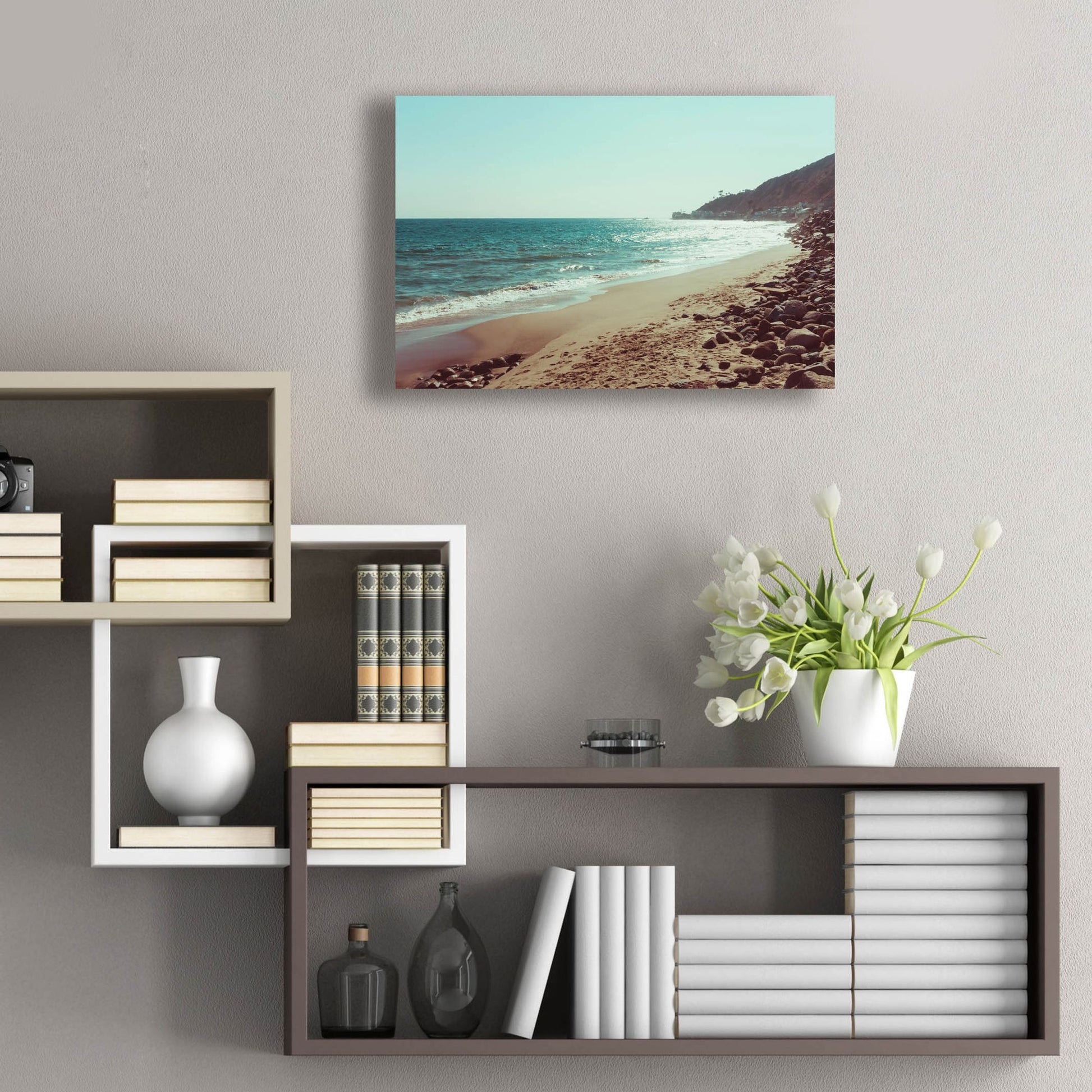 Epic Art ' Santa Monica Beach Vibes 1' by Sonja Quintero, Acrylic Glass Wall Art,24x16