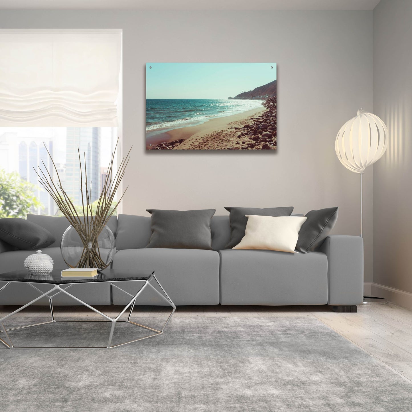 Epic Art ' Santa Monica Beach Vibes 1' by Sonja Quintero, Acrylic Glass Wall Art,36x24