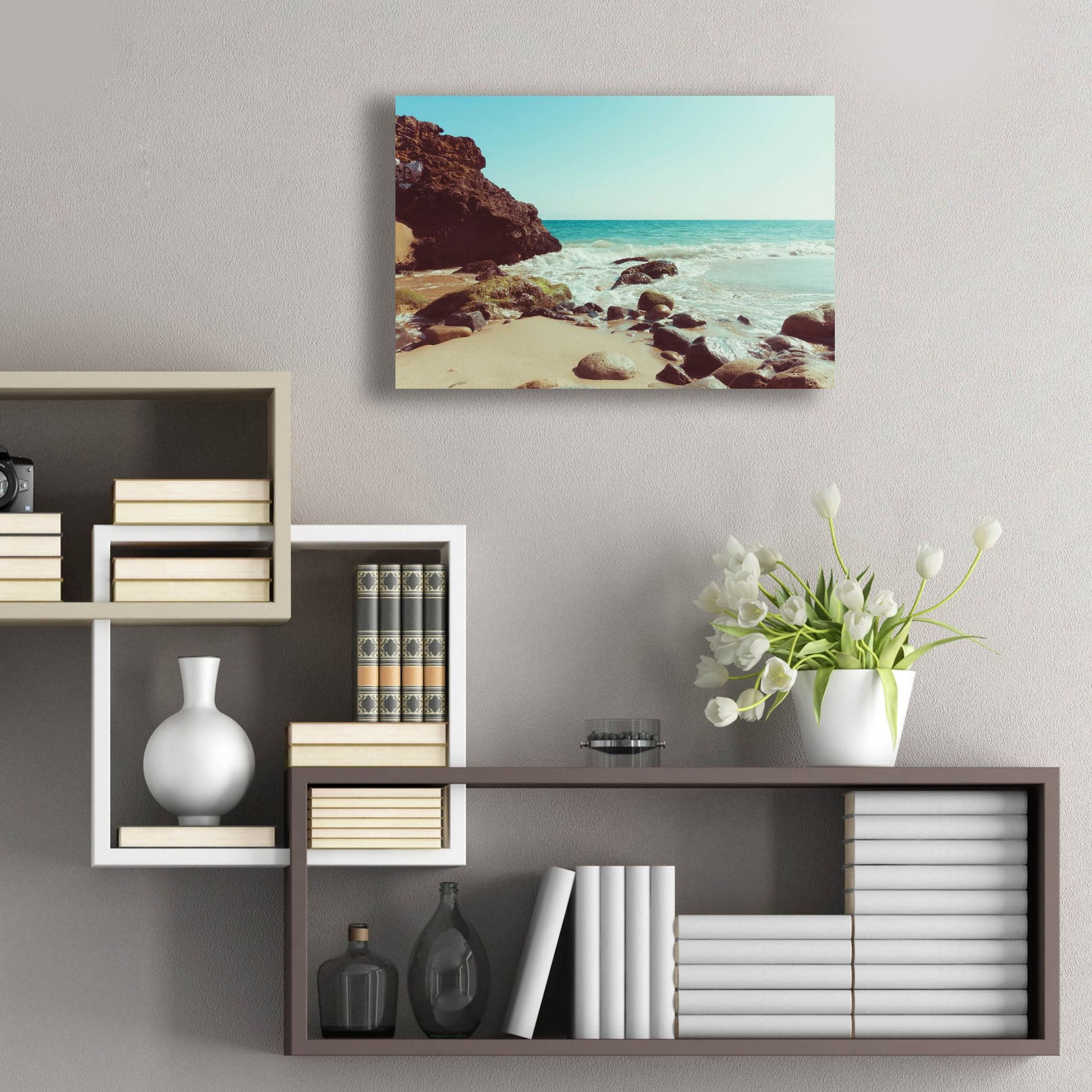 Epic Art ' Santa Monica Beach Vibes 2' by Sonja Quintero, Acrylic Glass Wall Art,24x16