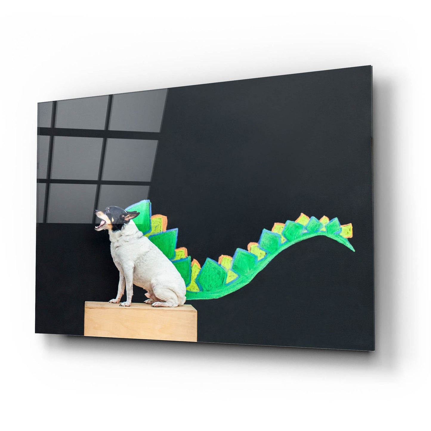 Epic Art ' Dino Dog' by Susan Sabo, Acrylic Glass Wall Art,24x16