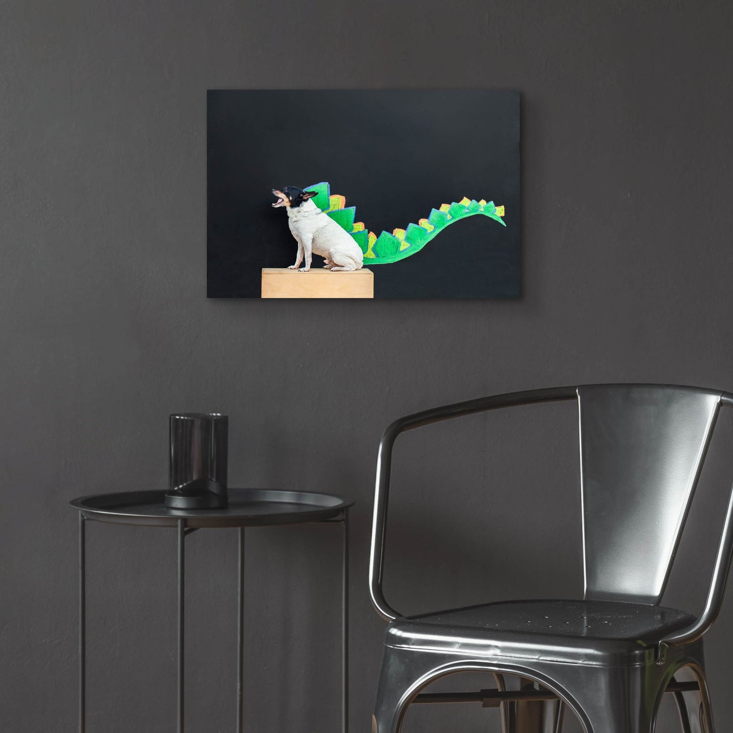 Epic Art ' Dino Dog' by Susan Sabo, Acrylic Glass Wall Art,24x16