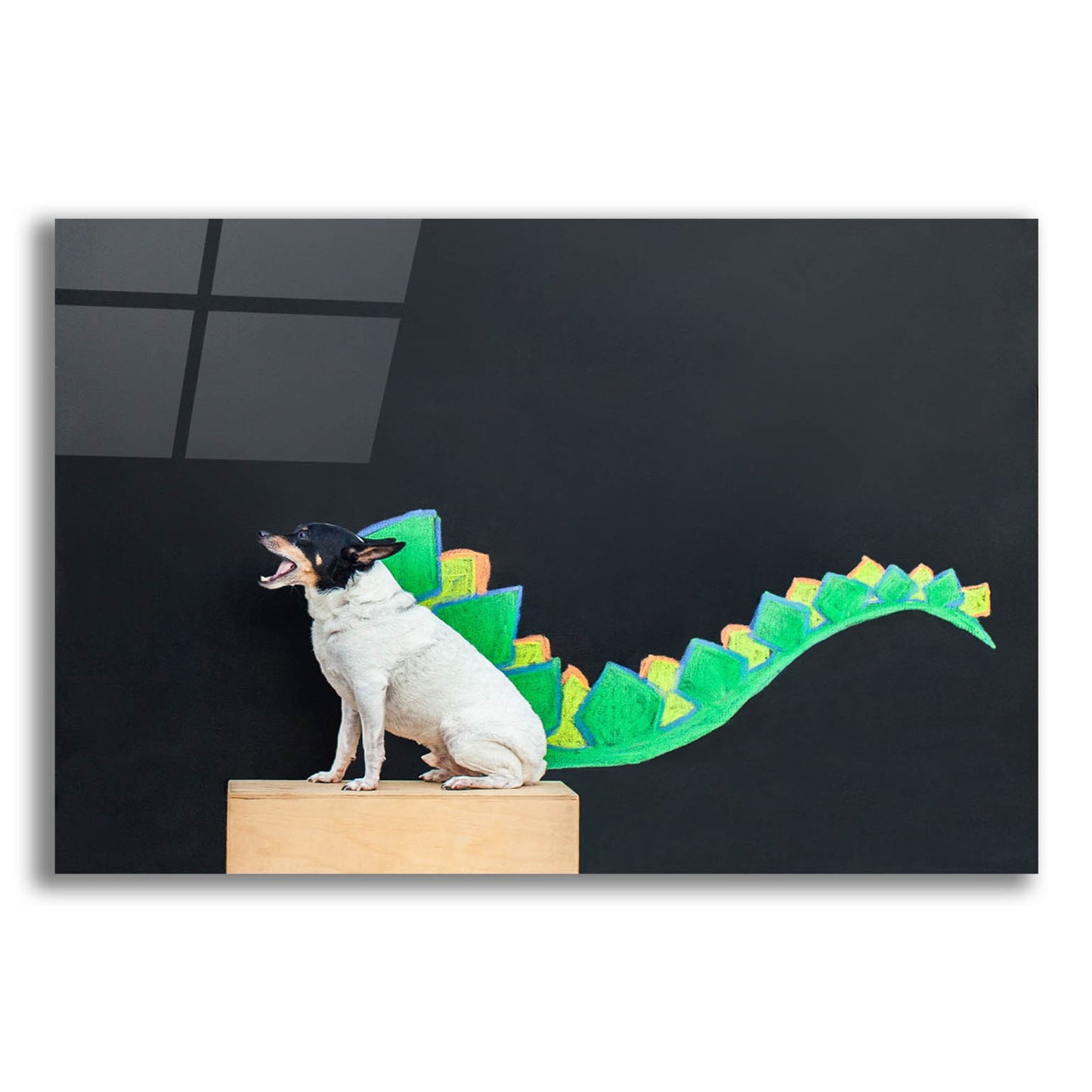 Epic Art ' Dino Dog' by Susan Sabo, Acrylic Glass Wall Art,24x16