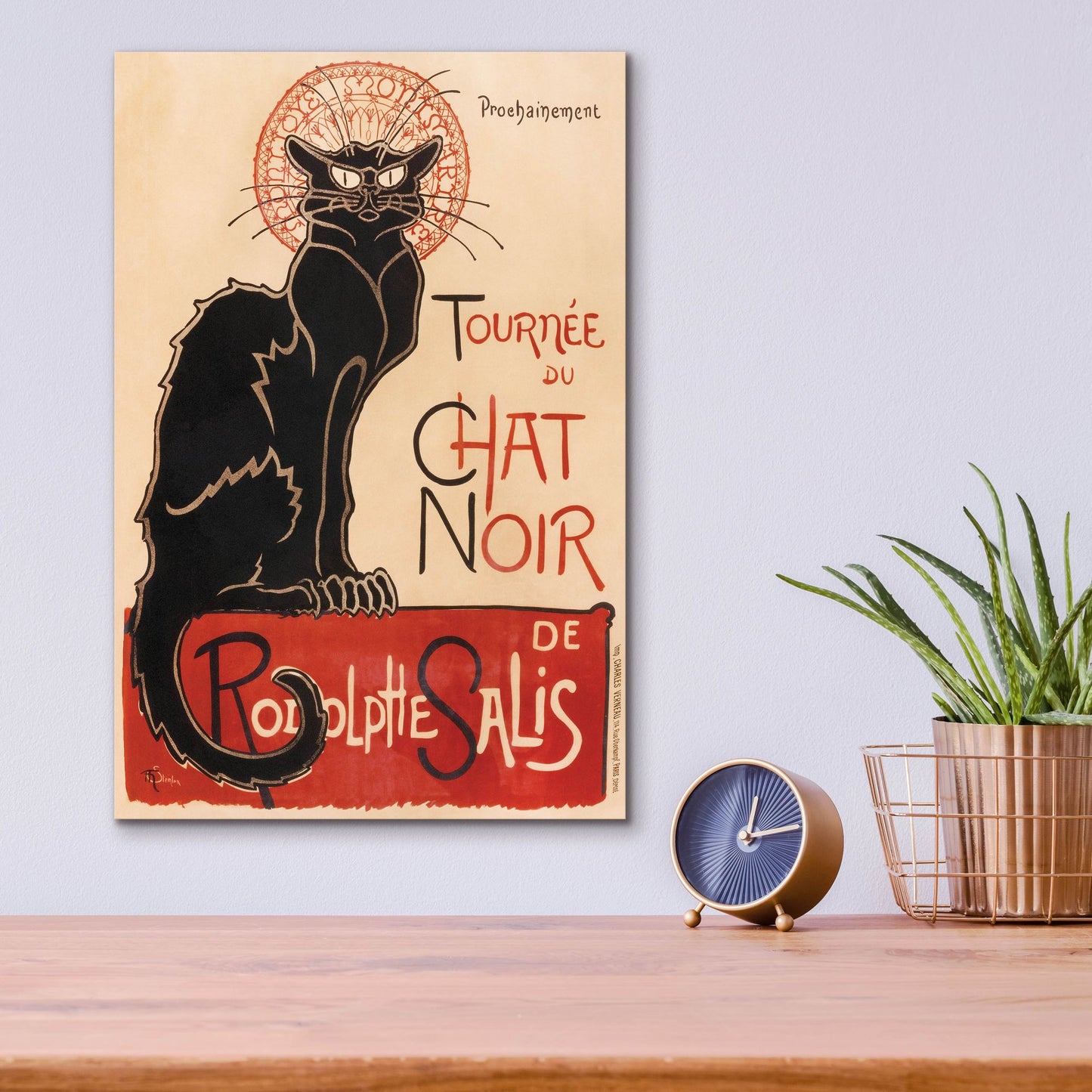 Epic Art ' Chat Noir' by Theophile Alexandre Steinlen, Acrylic Glass Wall Art,12x16