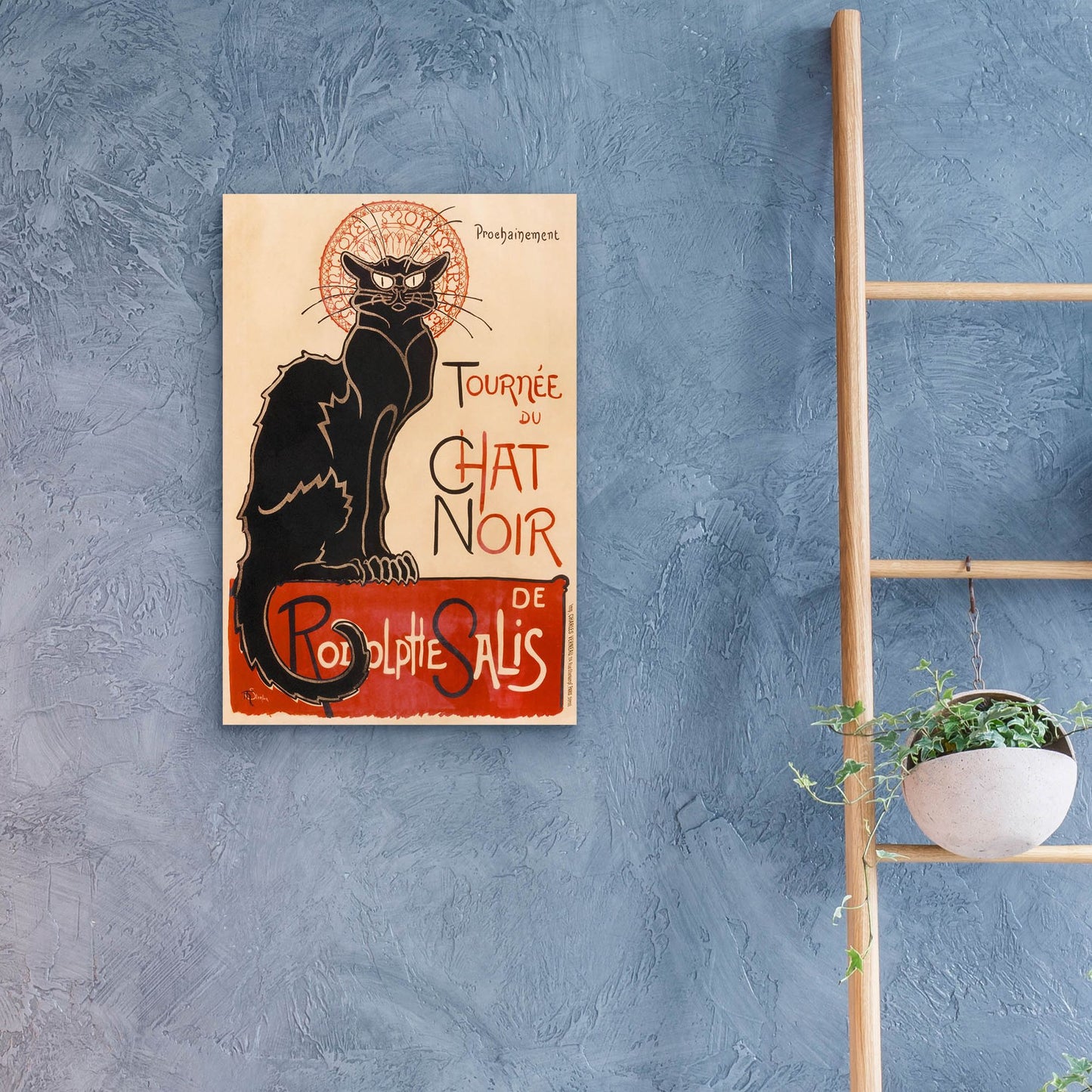 Epic Art ' Chat Noir' by Theophile Alexandre Steinlen, Acrylic Glass Wall Art,16x24