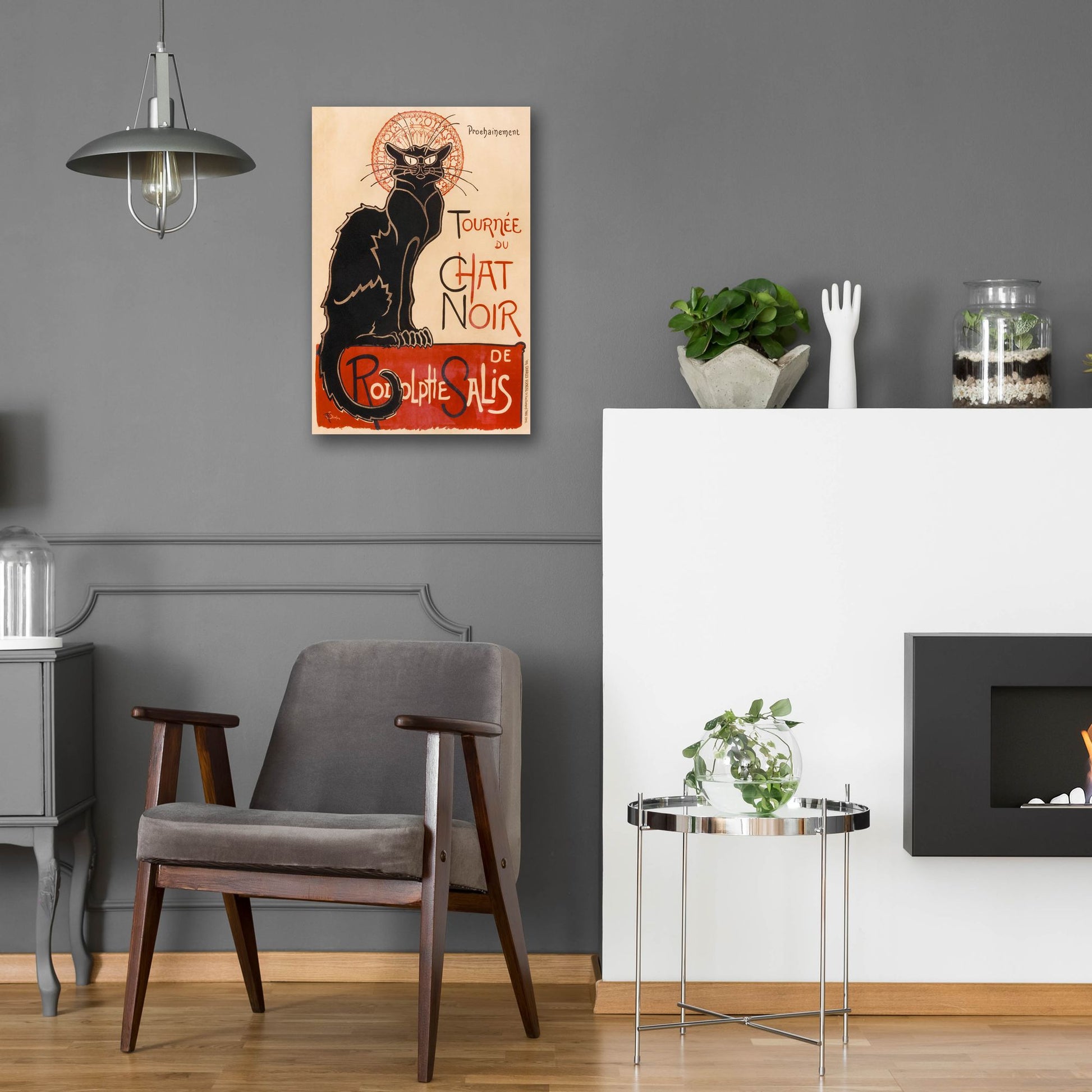 Epic Art ' Chat Noir' by Theophile Alexandre Steinlen, Acrylic Glass Wall Art,16x24