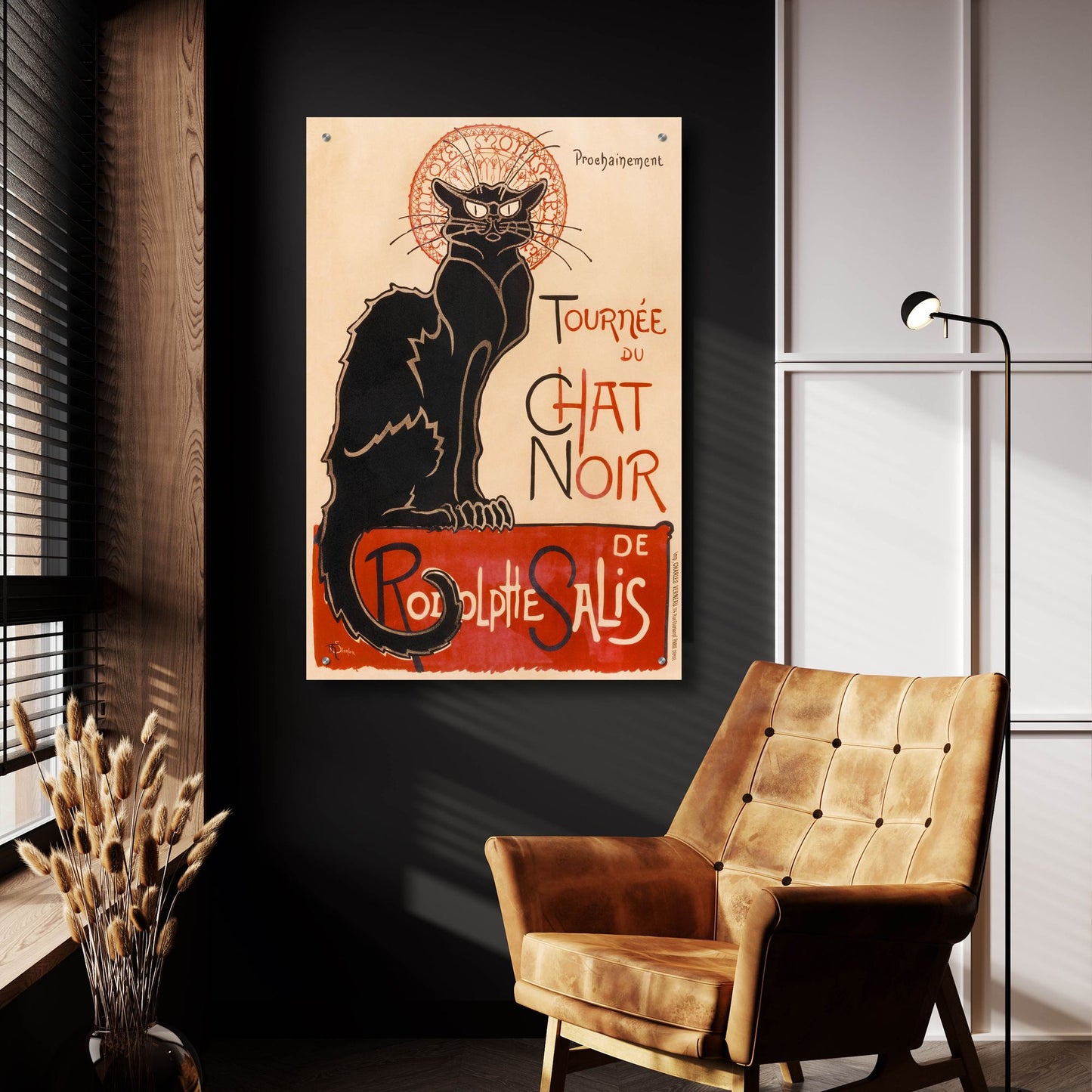 Epic Art ' Chat Noir' by Theophile Alexandre Steinlen, Acrylic Glass Wall Art,24x36