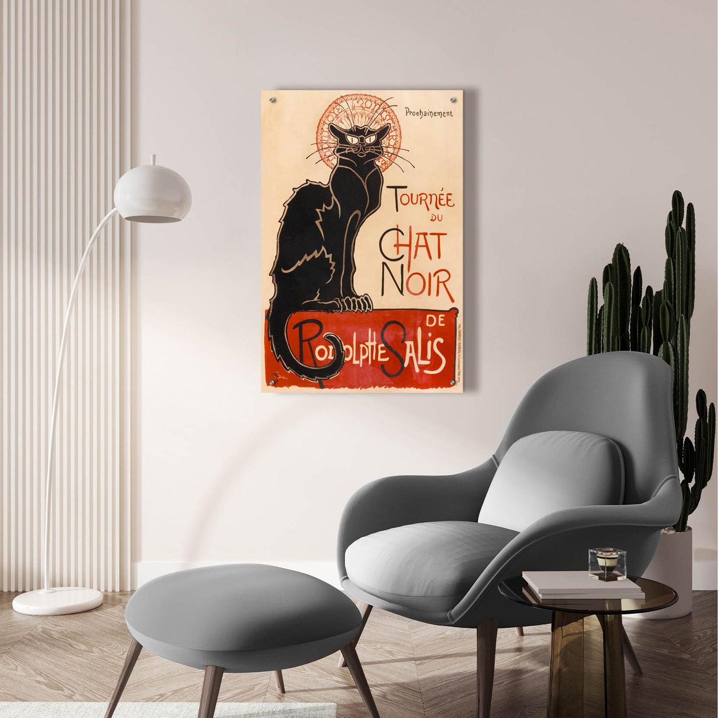 Epic Art ' Chat Noir' by Theophile Alexandre Steinlen, Acrylic Glass Wall Art,24x36