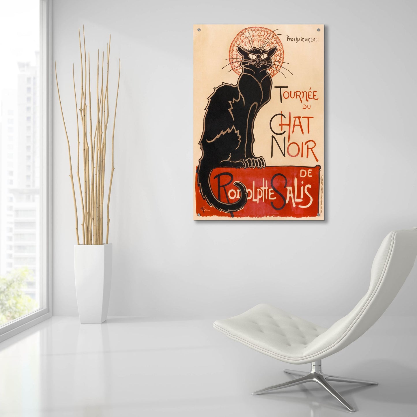 Epic Art ' Chat Noir' by Theophile Alexandre Steinlen, Acrylic Glass Wall Art,24x36