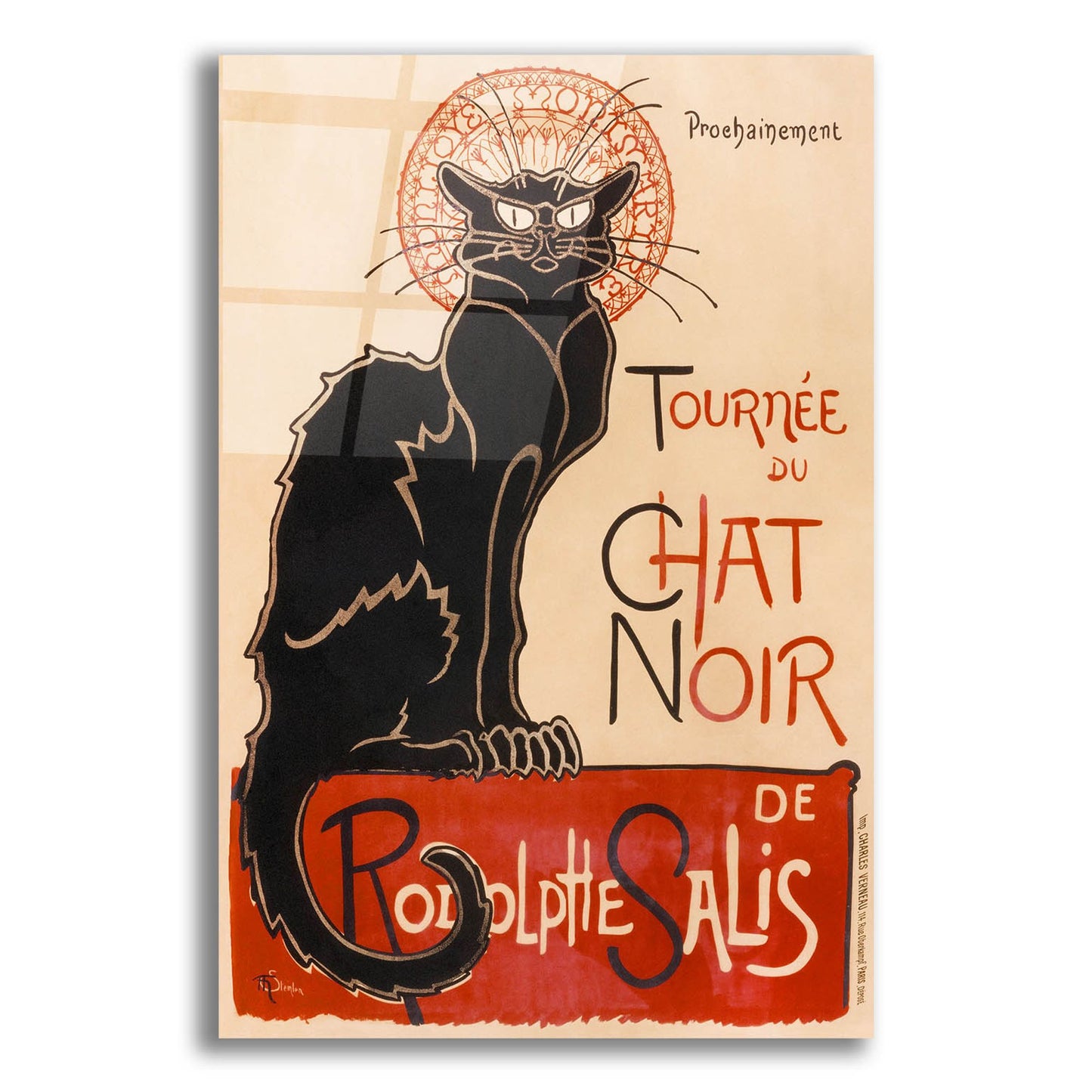 Epic Art ' Chat Noir' by Theophile Alexandre Steinlen, Acrylic Glass Wall Art