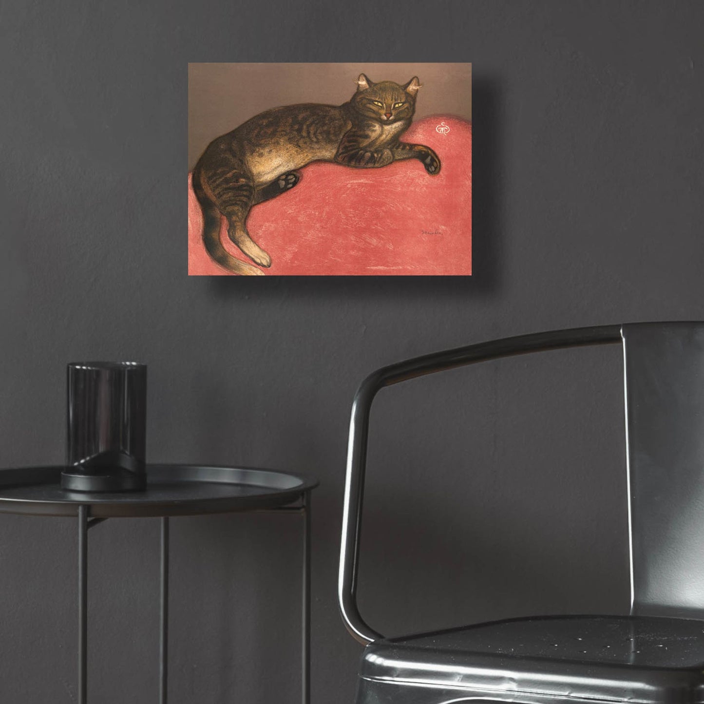 Epic Art ' Cat on a Cushion' by Theophile Alexandre Steinlen, Acrylic Glass Wall Art,16x12