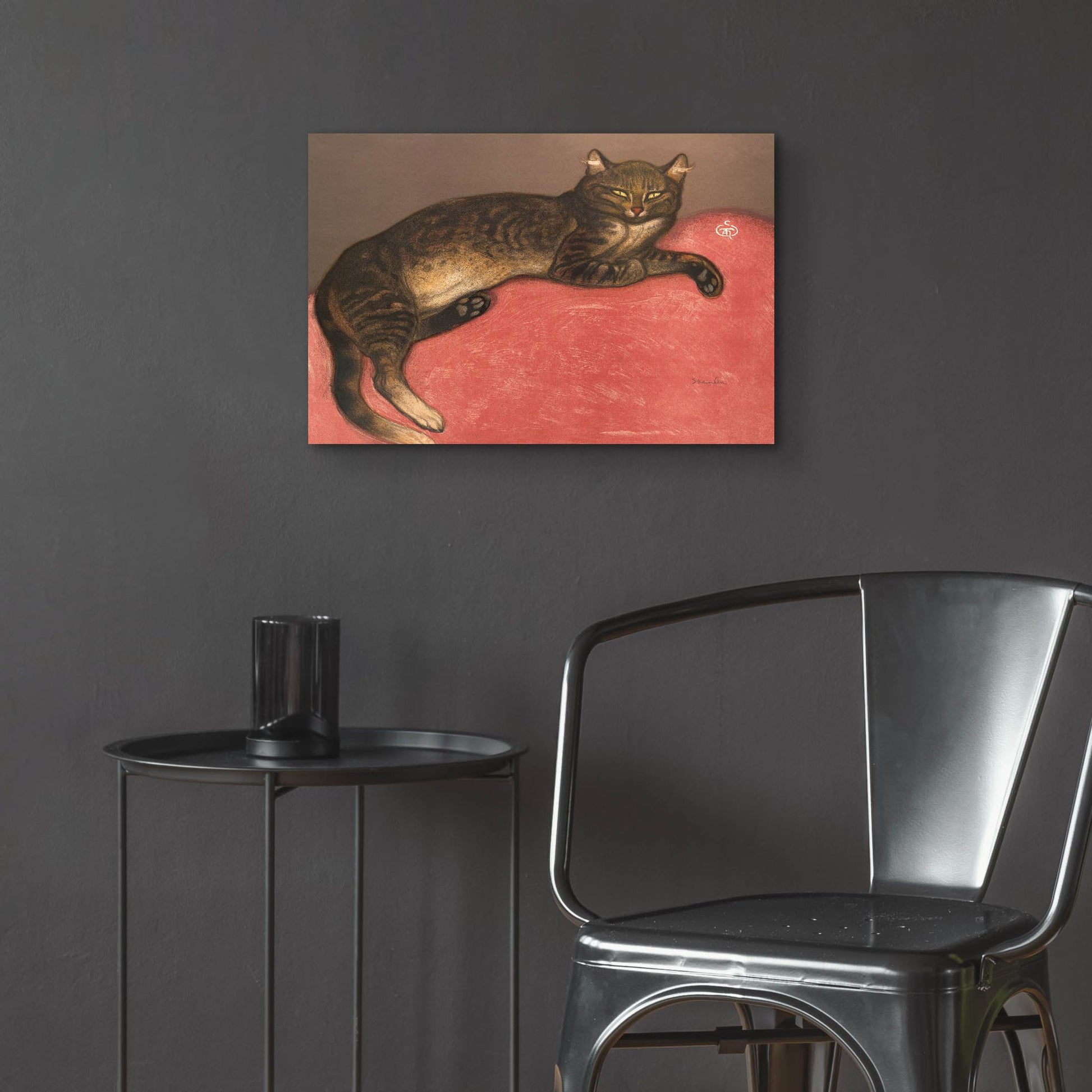 Epic Art ' Cat on a Cushion' by Theophile Alexandre Steinlen, Acrylic Glass Wall Art,24x16