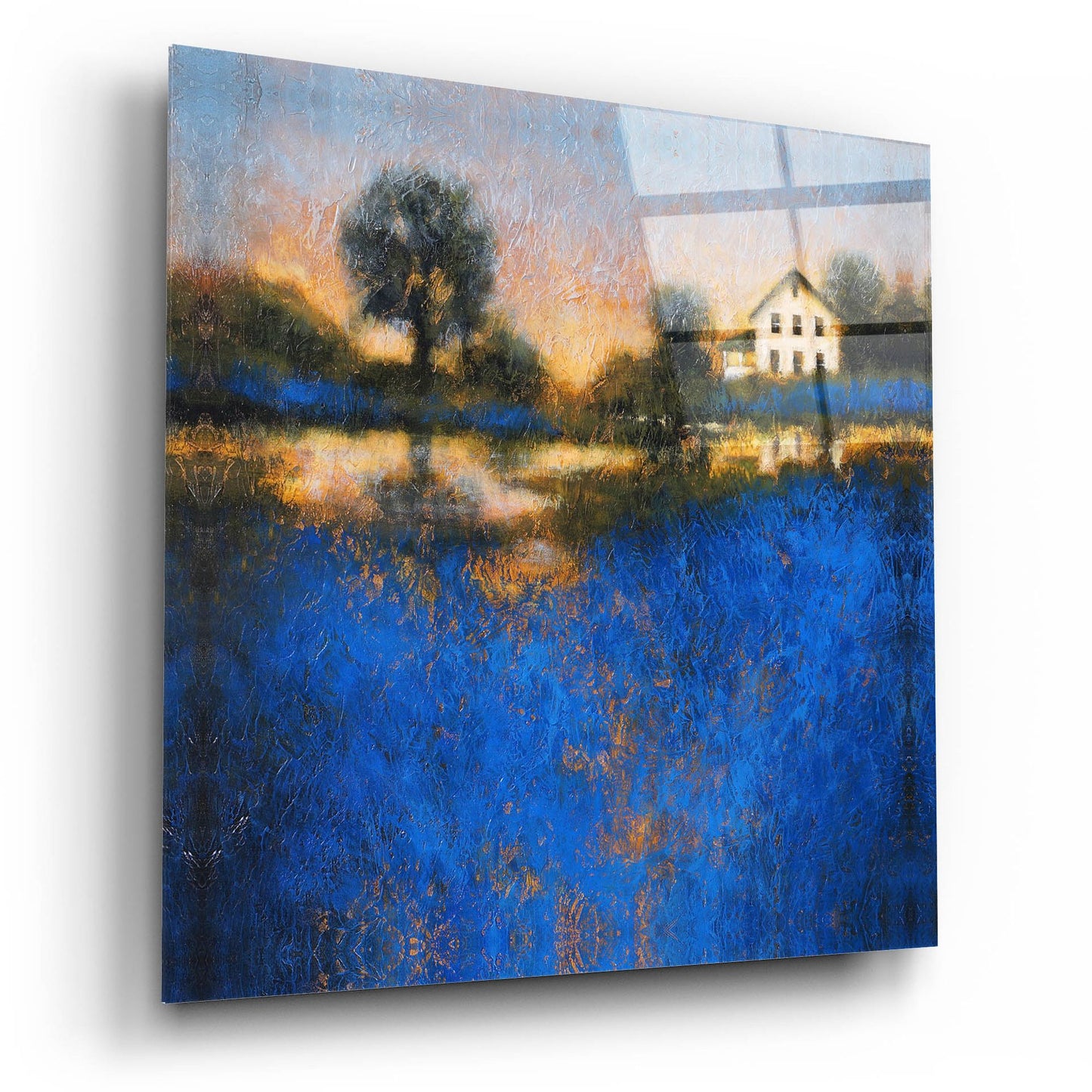 Epic Art ' Blue Fields' by Thomas Stotts, Acrylic Glass Wall Art,12x12