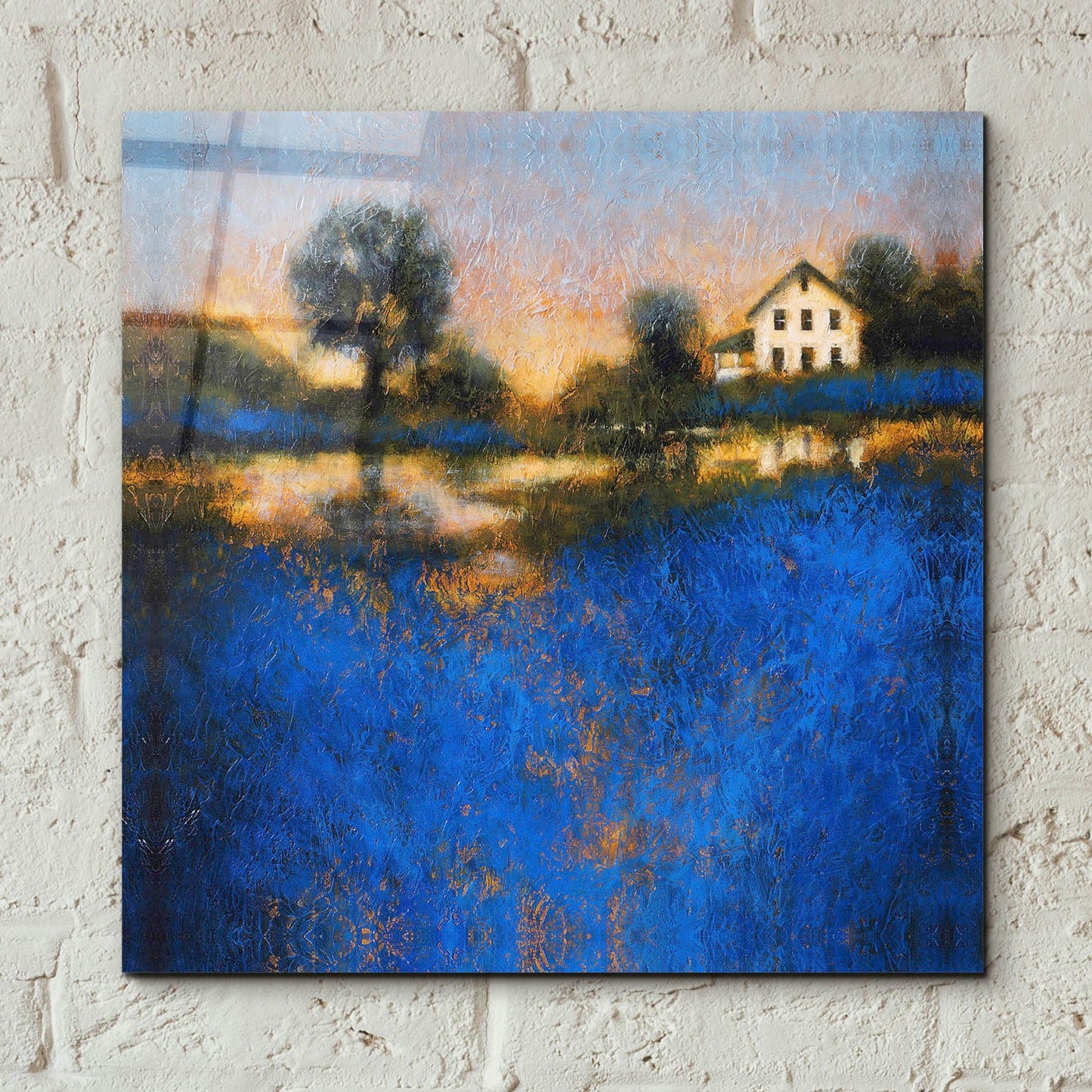 Epic Art ' Blue Fields' by Thomas Stotts, Acrylic Glass Wall Art,12x12