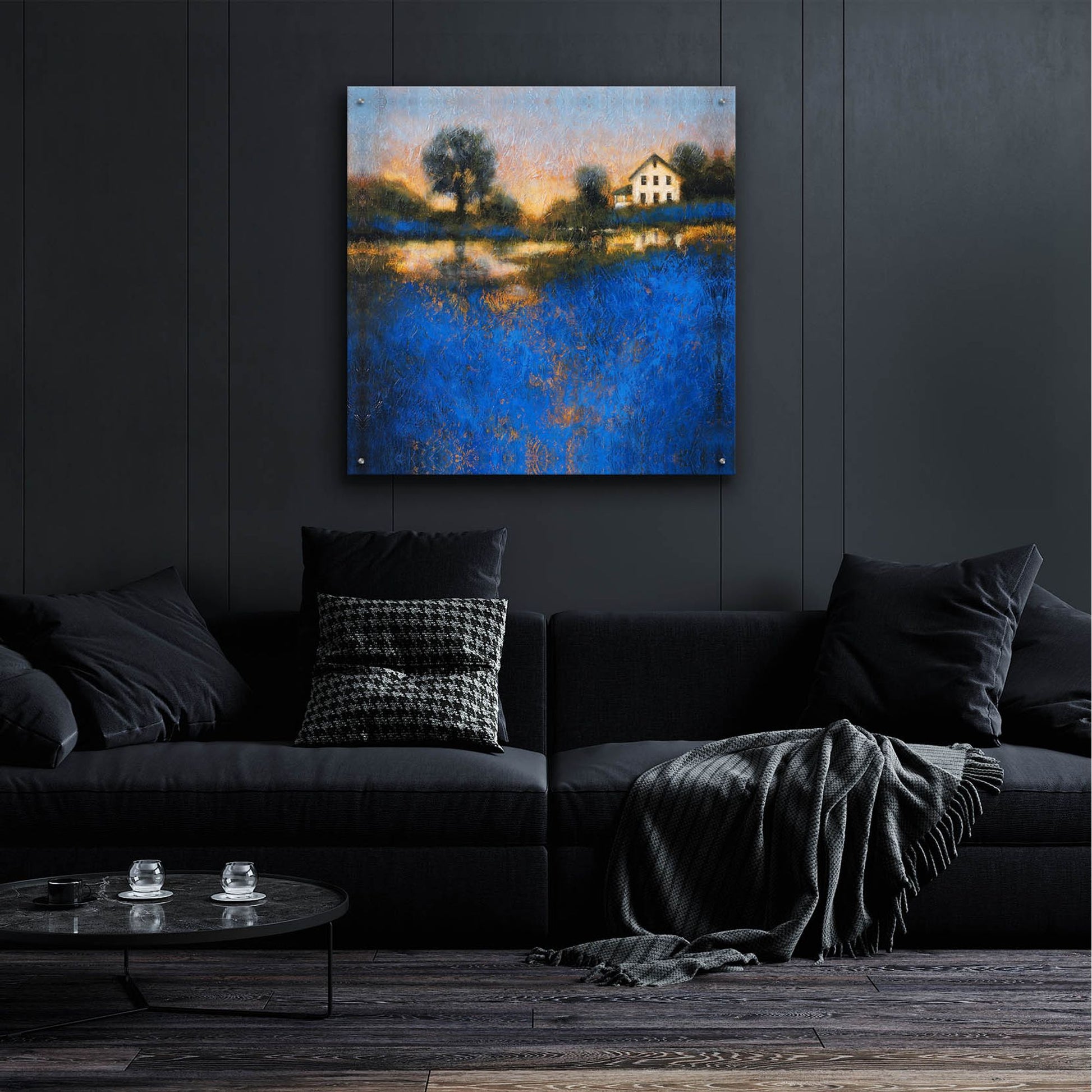 Epic Art ' Blue Fields' by Thomas Stotts, Acrylic Glass Wall Art,36x36