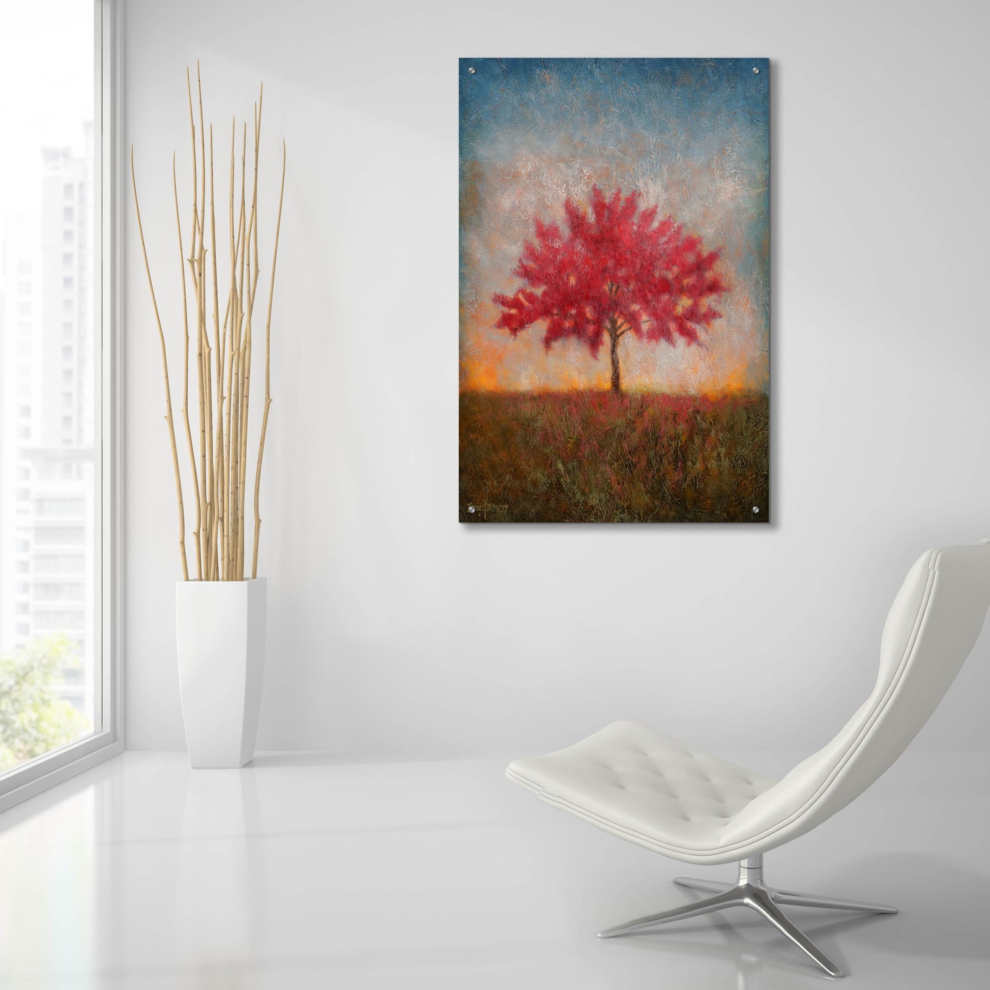 Epic Art ' Red Bud 1' by Thomas Stotts, Acrylic Glass Wall Art,24x36