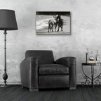 Epic Art ' Young Mustangs on Beach' by Traer Scott, Acrylic Glass Wall Art,24x16