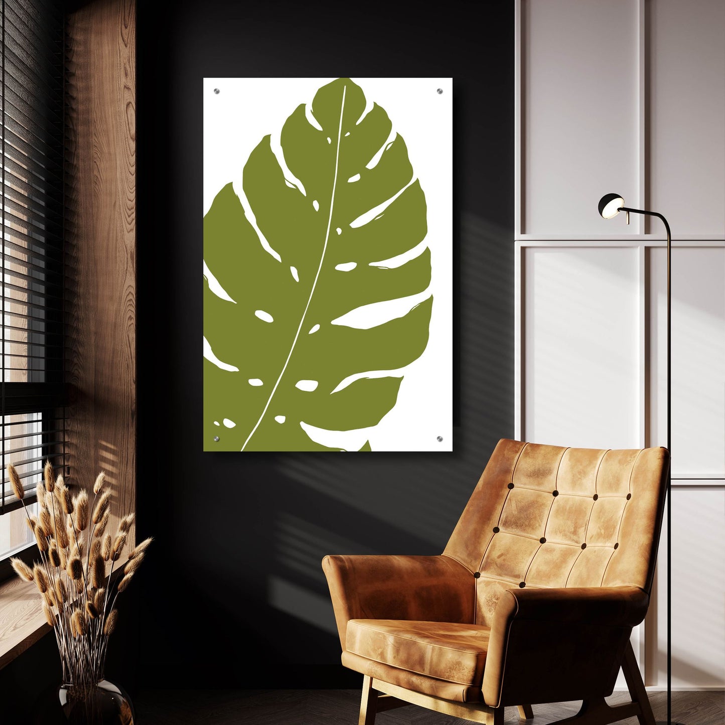 Epic Art ' Monstera' by Trish Sierer, Acrylic Glass Wall Art,24x36