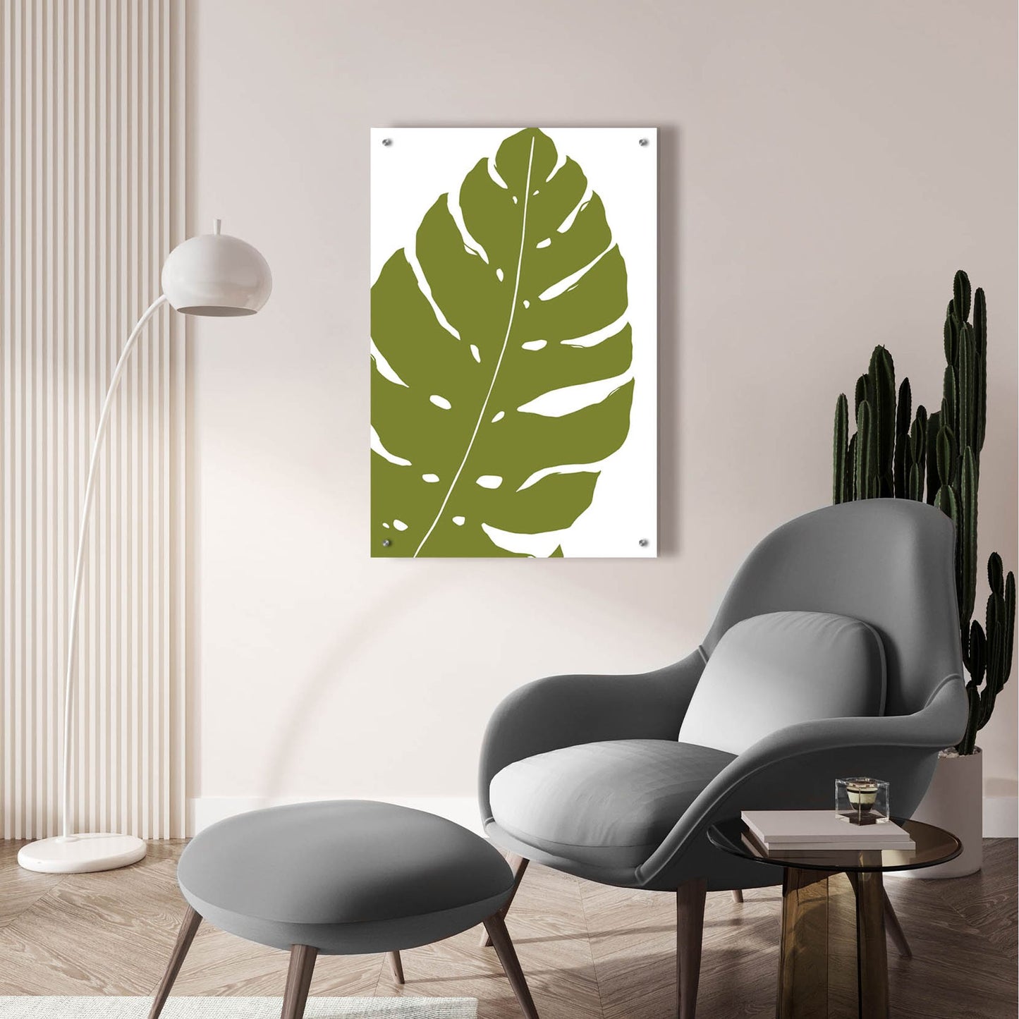 Epic Art ' Monstera' by Trish Sierer, Acrylic Glass Wall Art,24x36