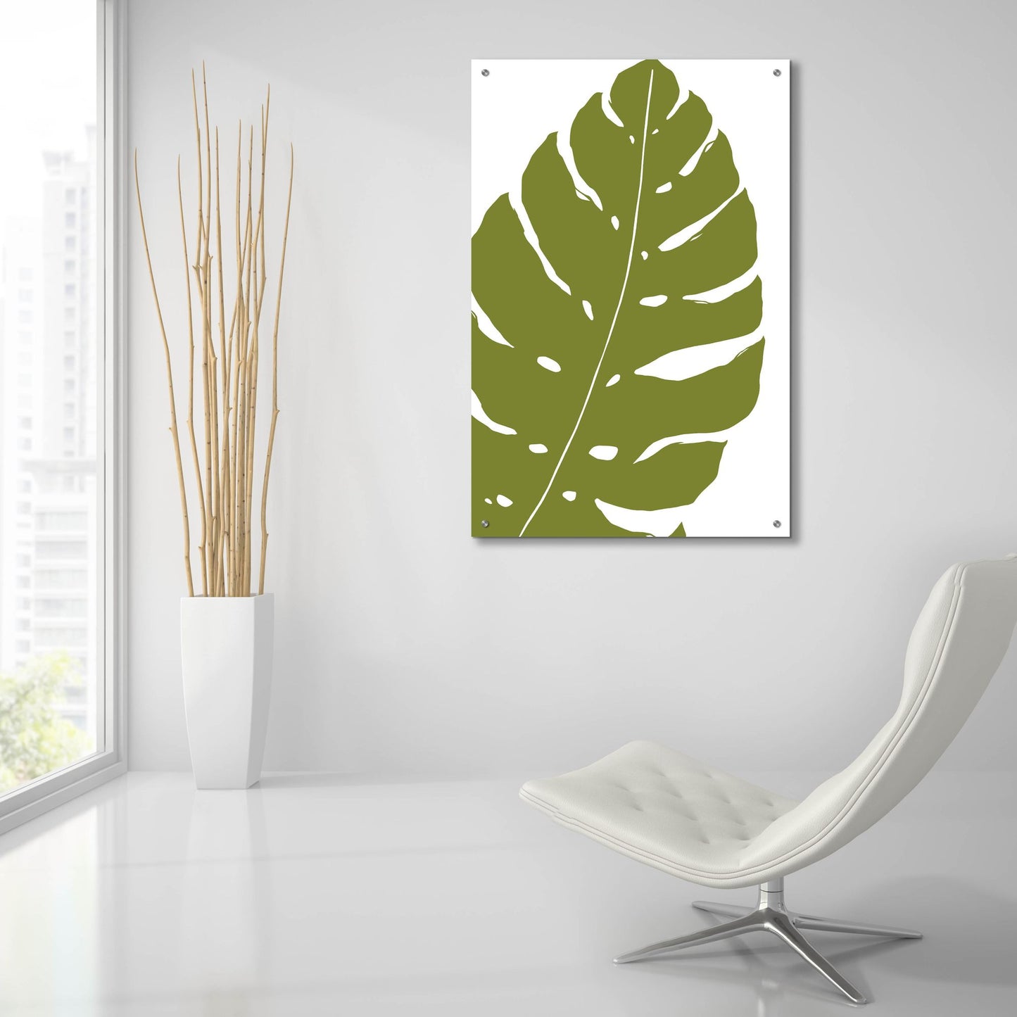 Epic Art ' Monstera' by Trish Sierer, Acrylic Glass Wall Art,24x36