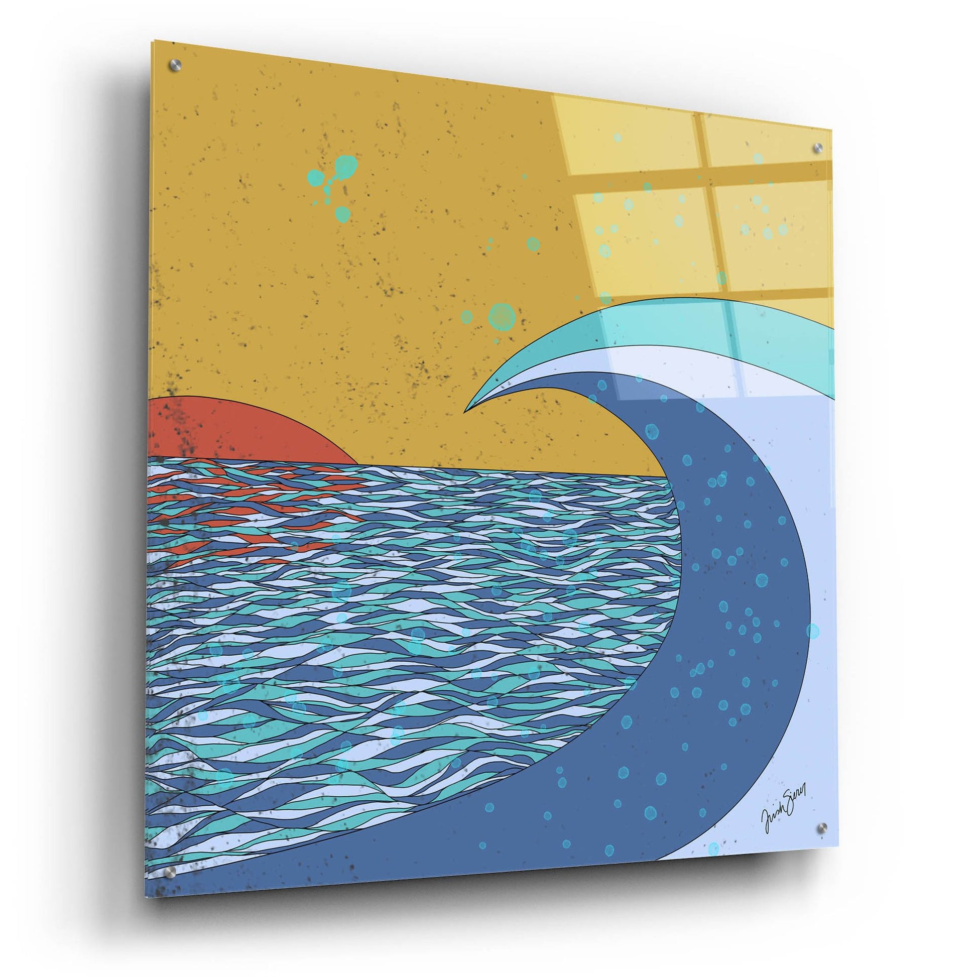Epic Art ' Big Wave' by Trish Sierer, Acrylic Glass Wall Art,36x36
