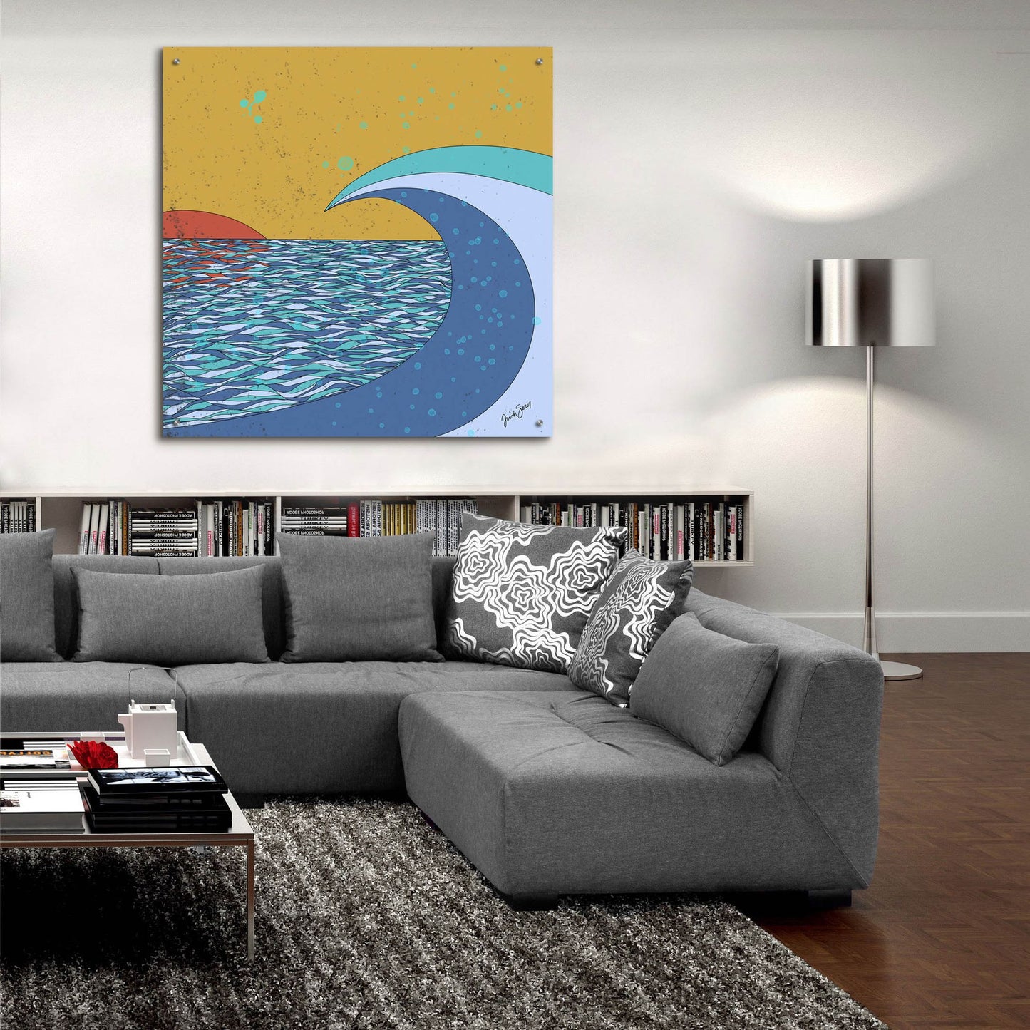 Epic Art ' Big Wave' by Trish Sierer, Acrylic Glass Wall Art,36x36