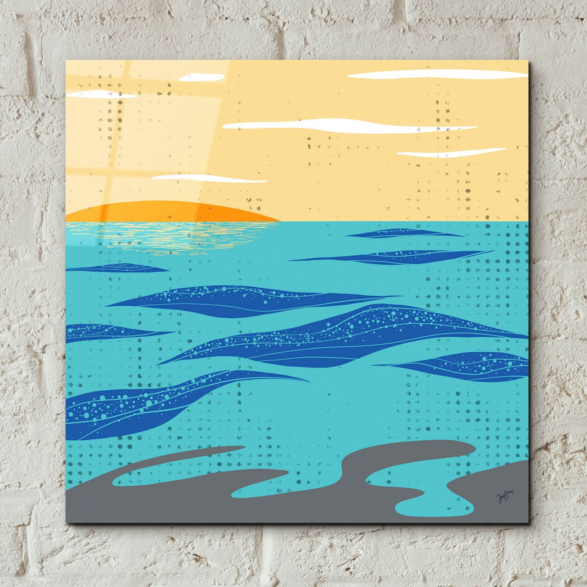 Epic Art ' Calm Surf' by Trish Sierer, Acrylic Glass Wall Art,12x12